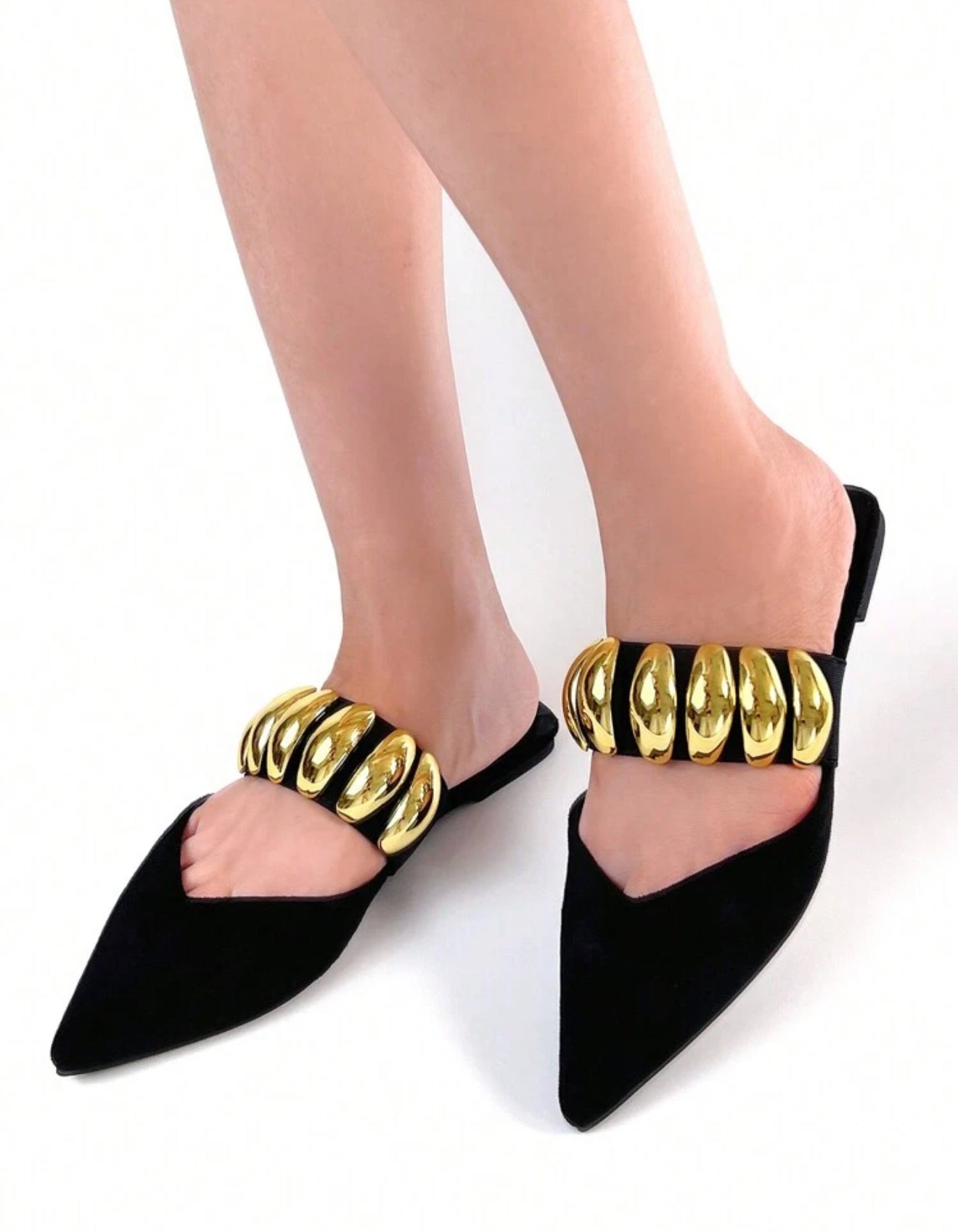 Flats aplicaciones doradas