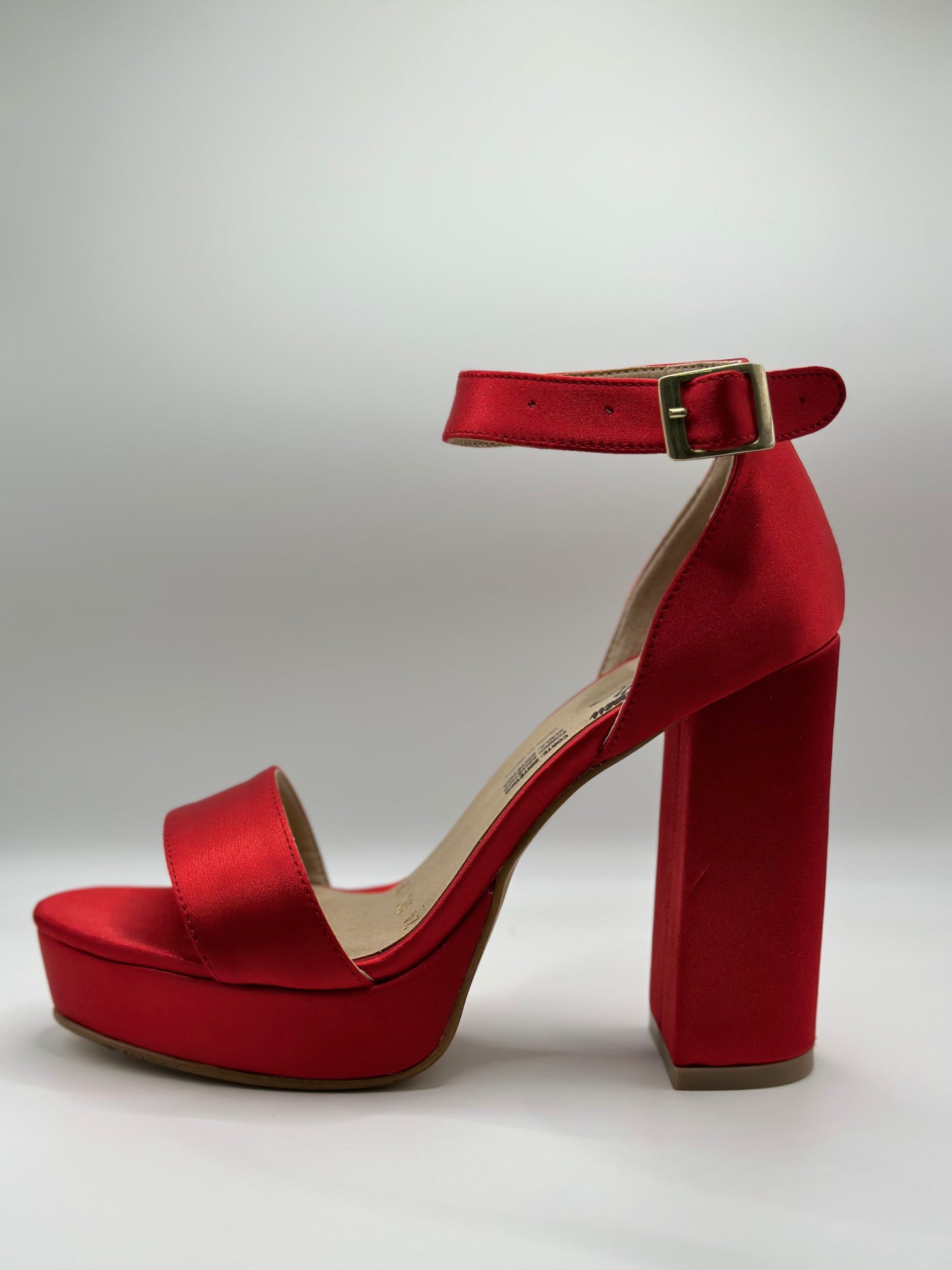 Zapatillas alta con plataforma Satín