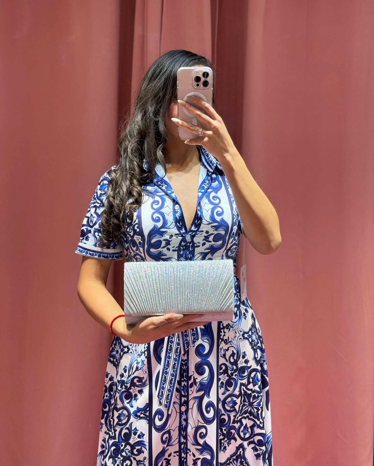 Vestido largo manga corta estampado Dolce