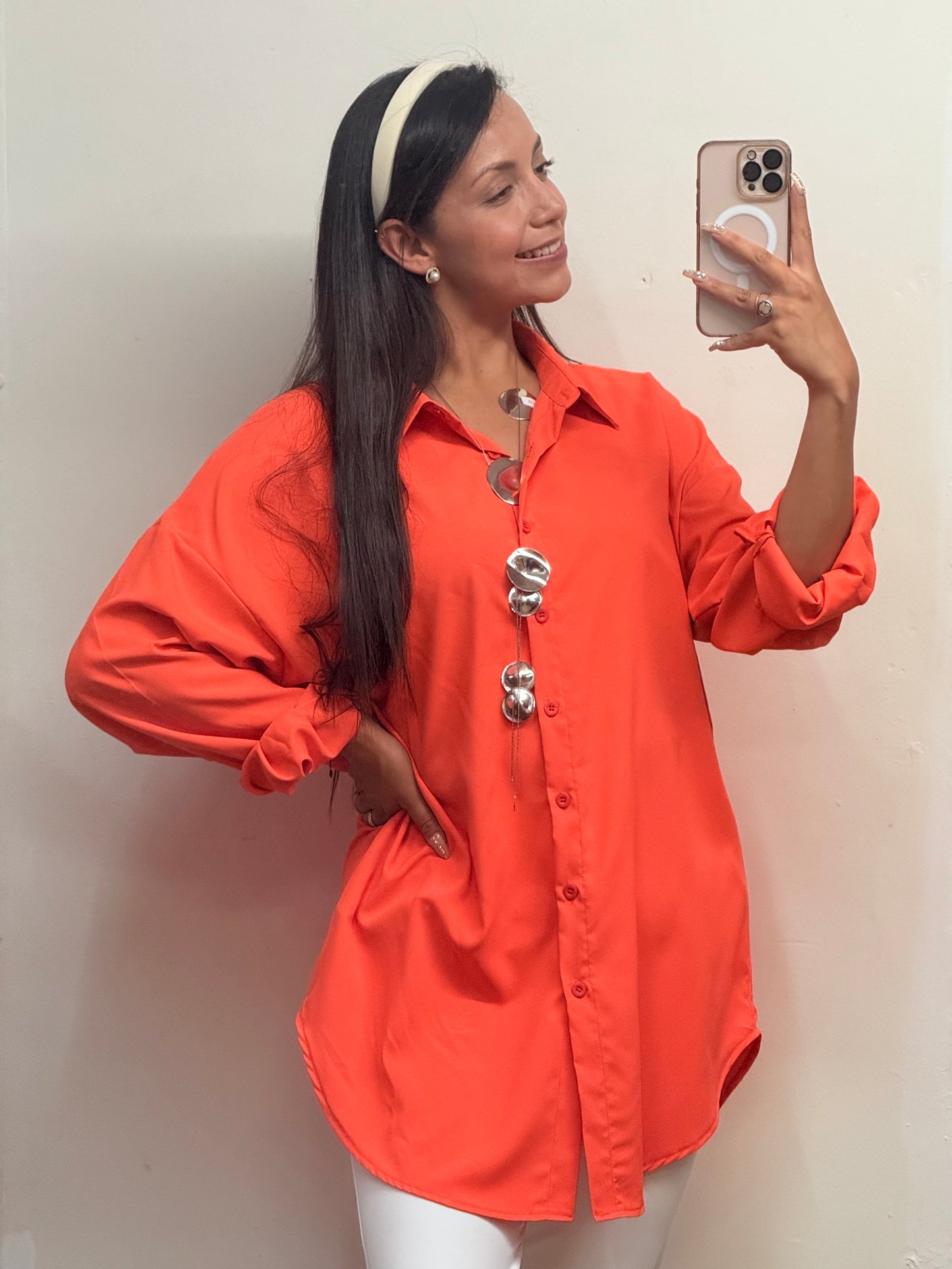Camisa larga manga larga