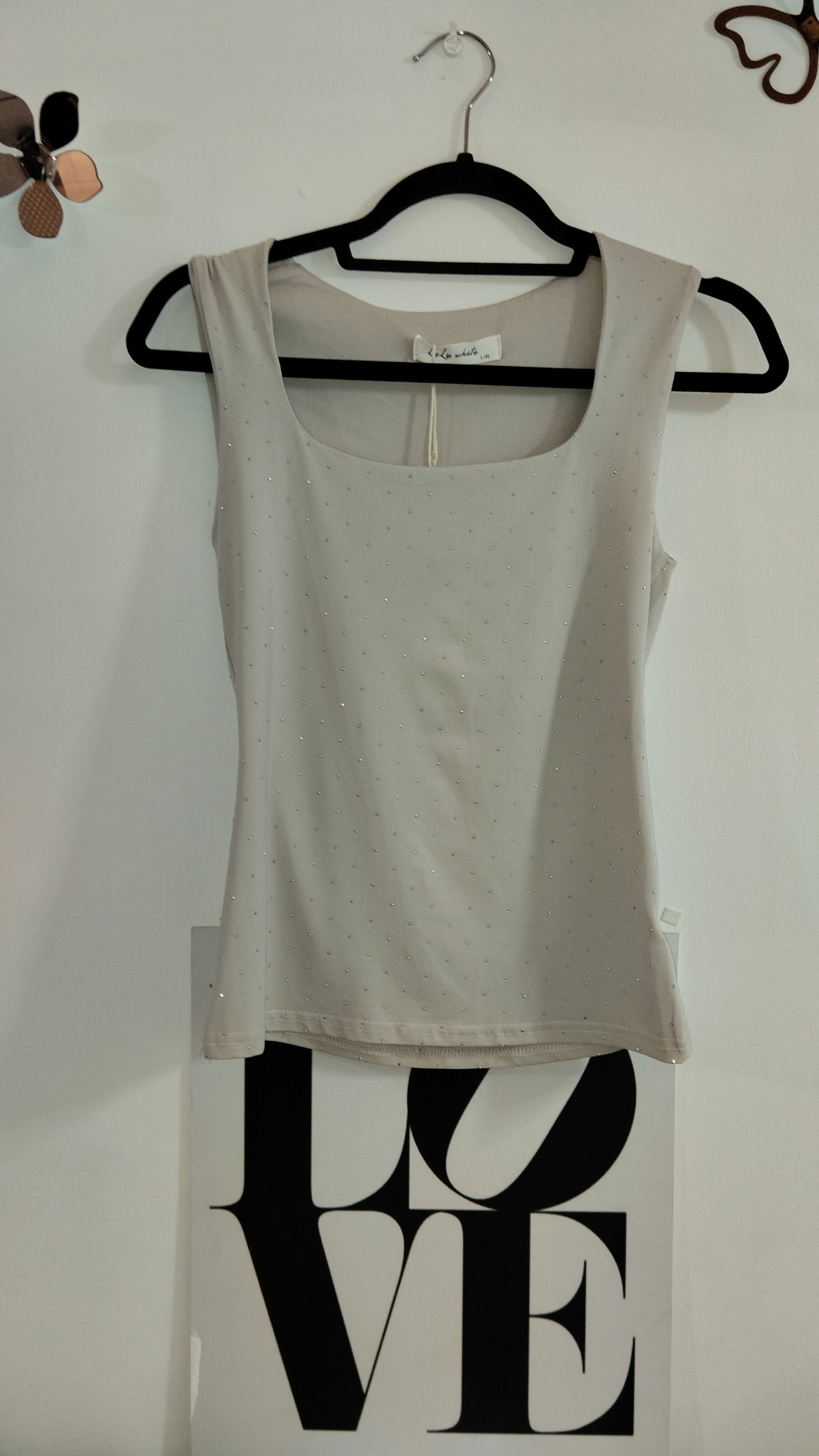 Blusa licra tirantes y brillos