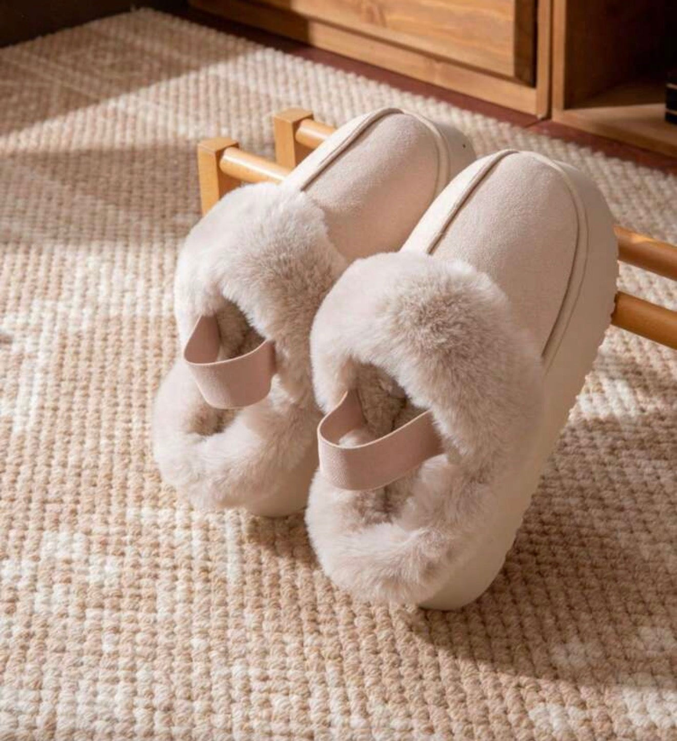 Pantuflas con peluche