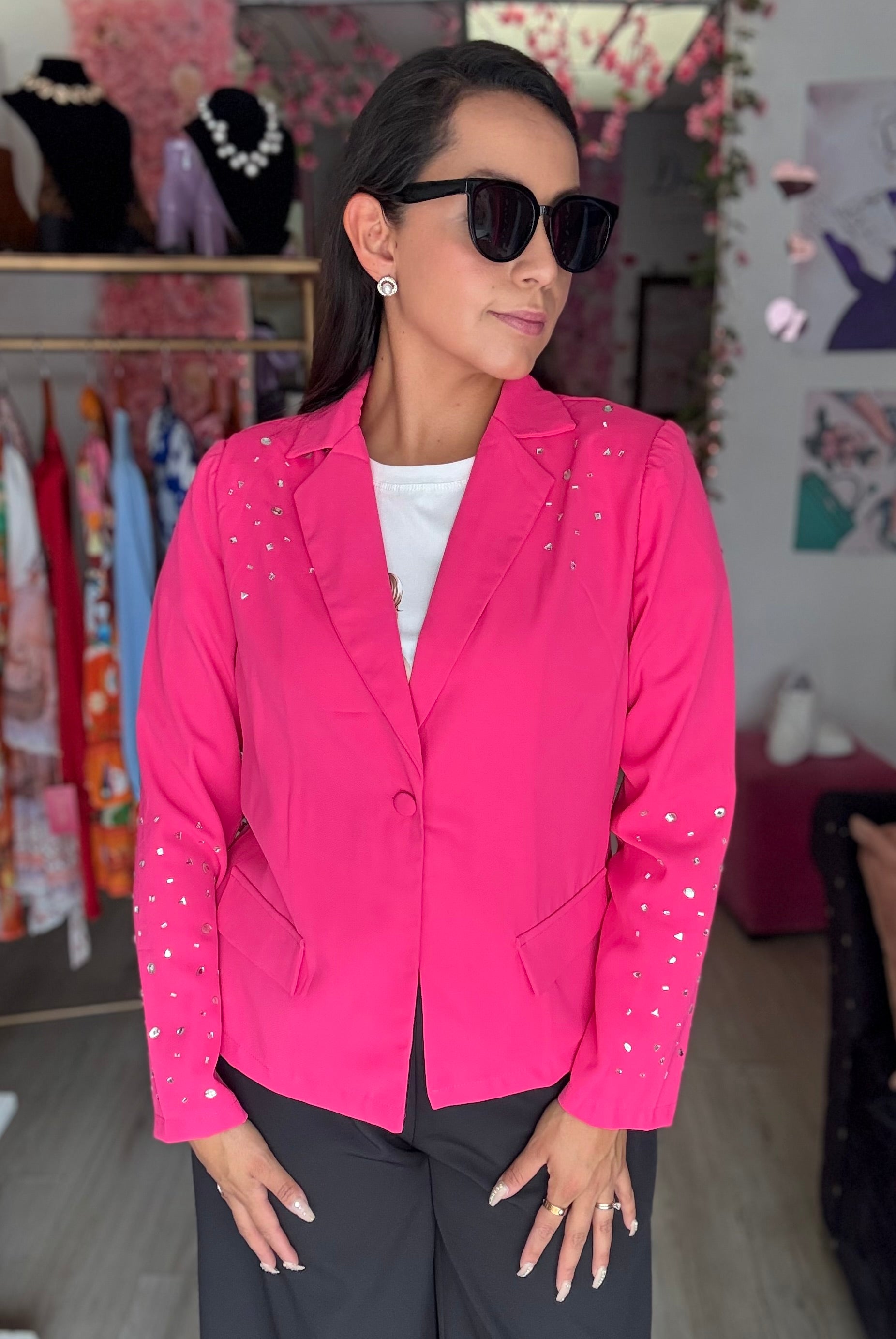 Blazer corto estampado