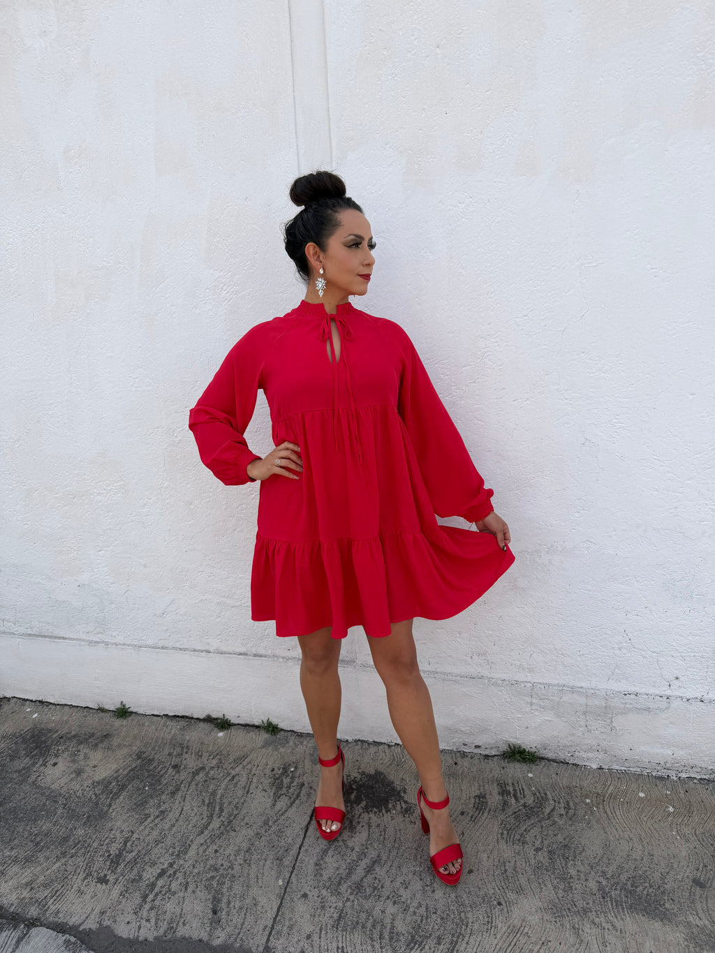 Vestido suelto con resorte en puños