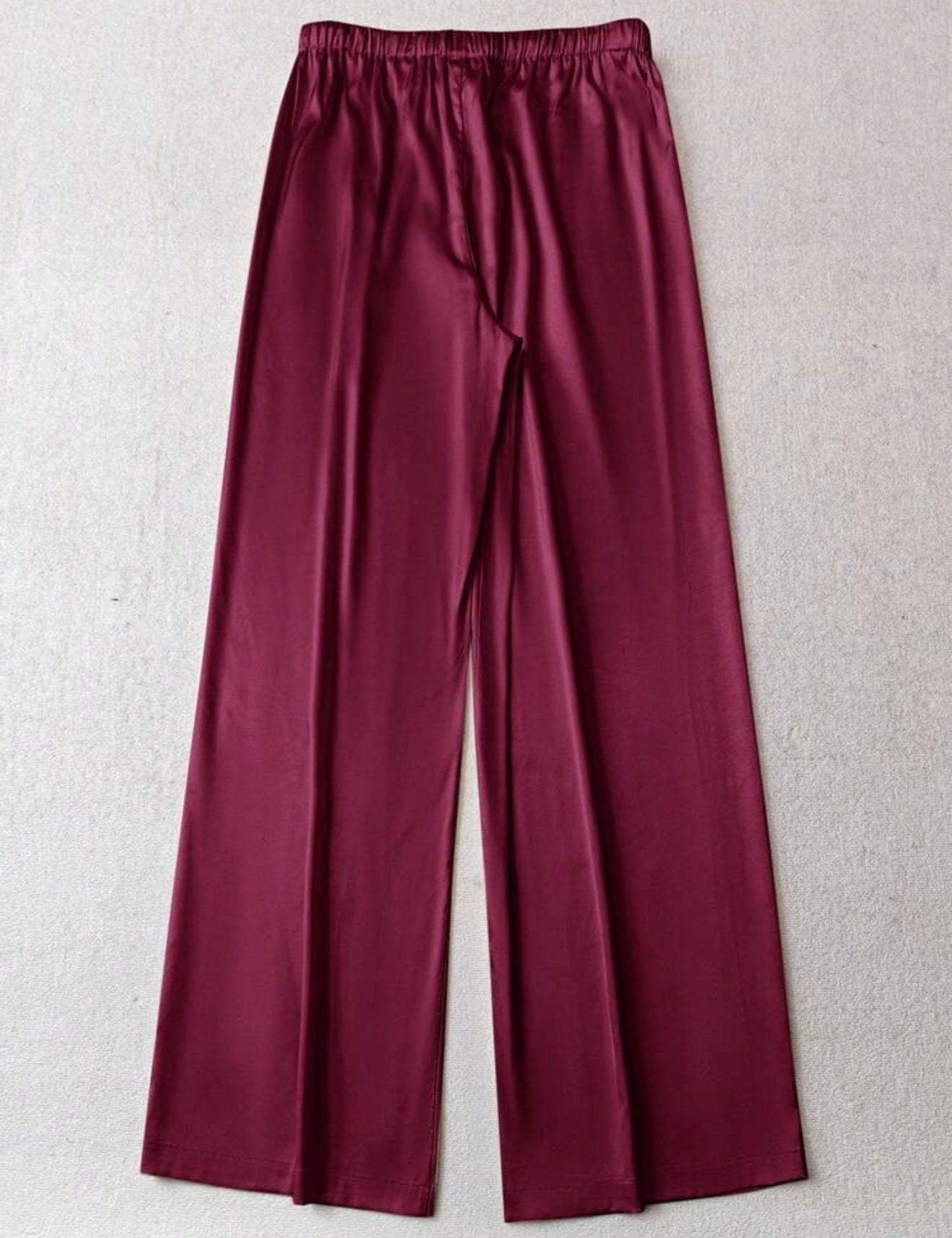 Pantalón satín de resorte en cintura