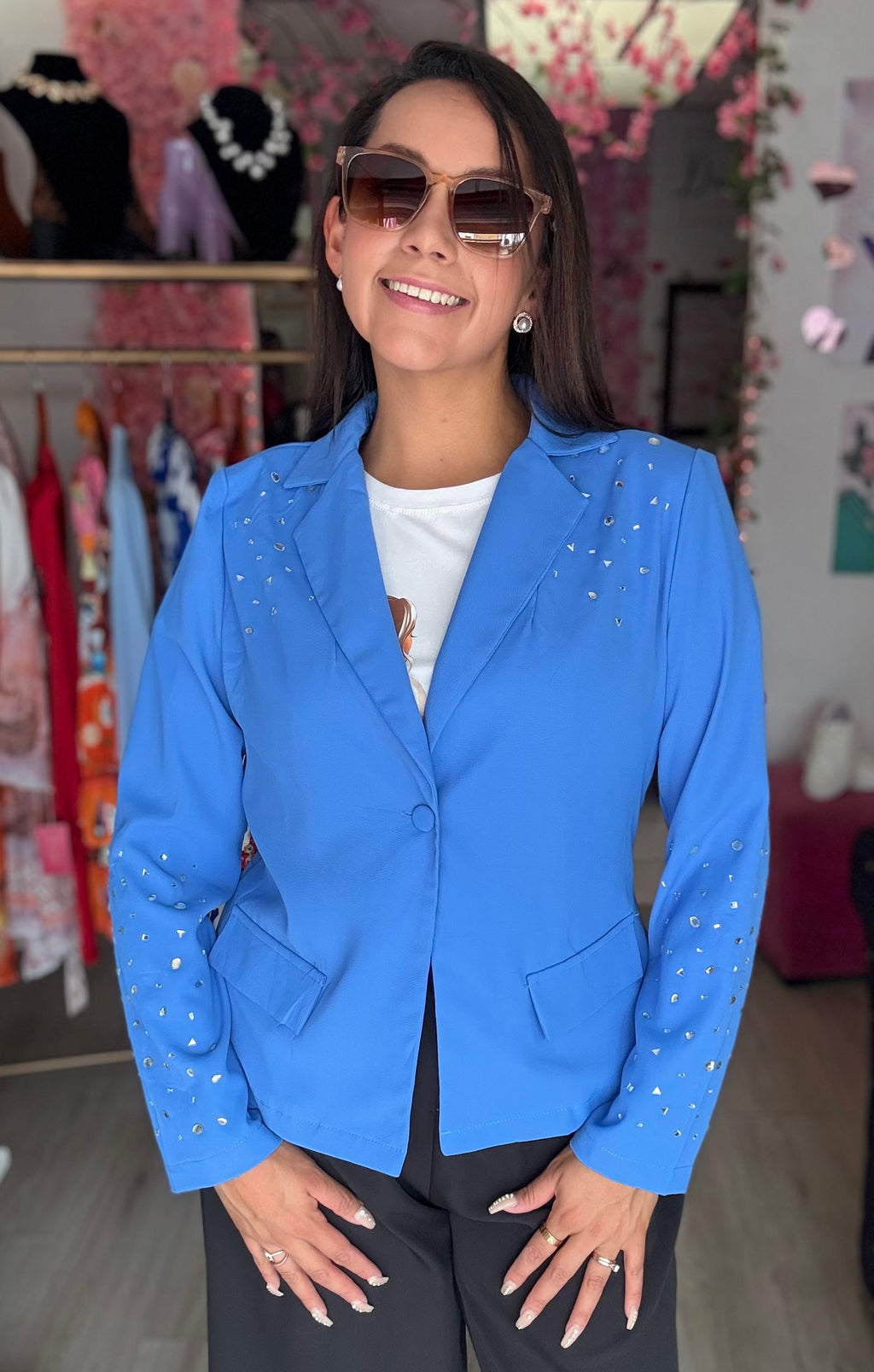 Blazer corto estampado