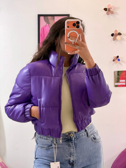 Chamarra bombacha de colores en vinipiel