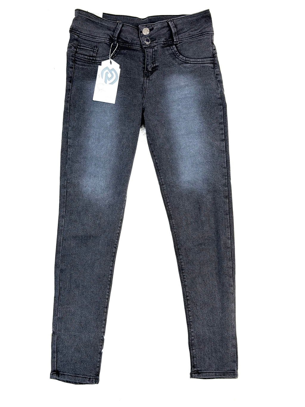 Jeans corte colombiano tiro medio con bolsa