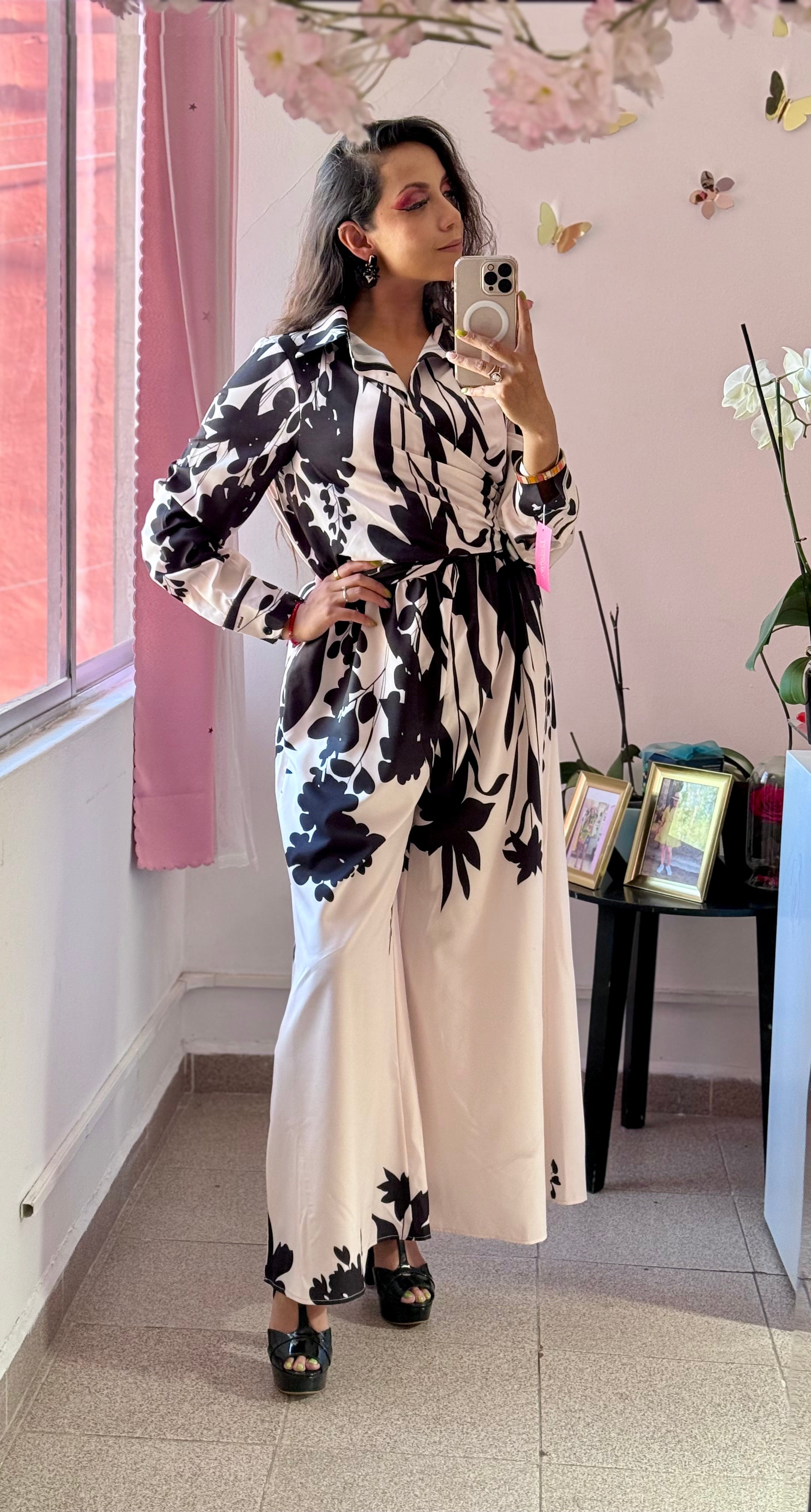 Palazzo cruzado estampado floral