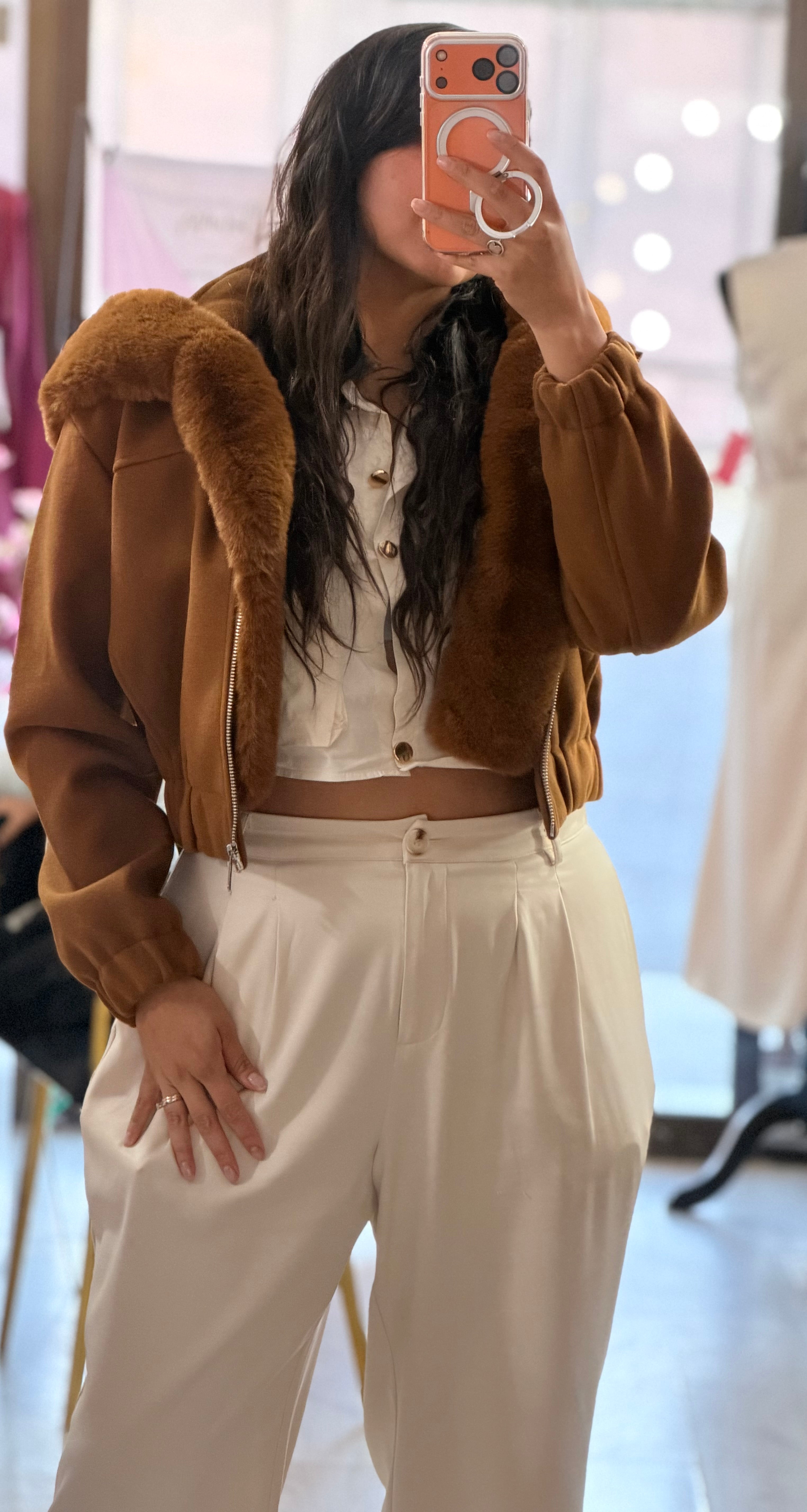 Chamarras cortas con peluche