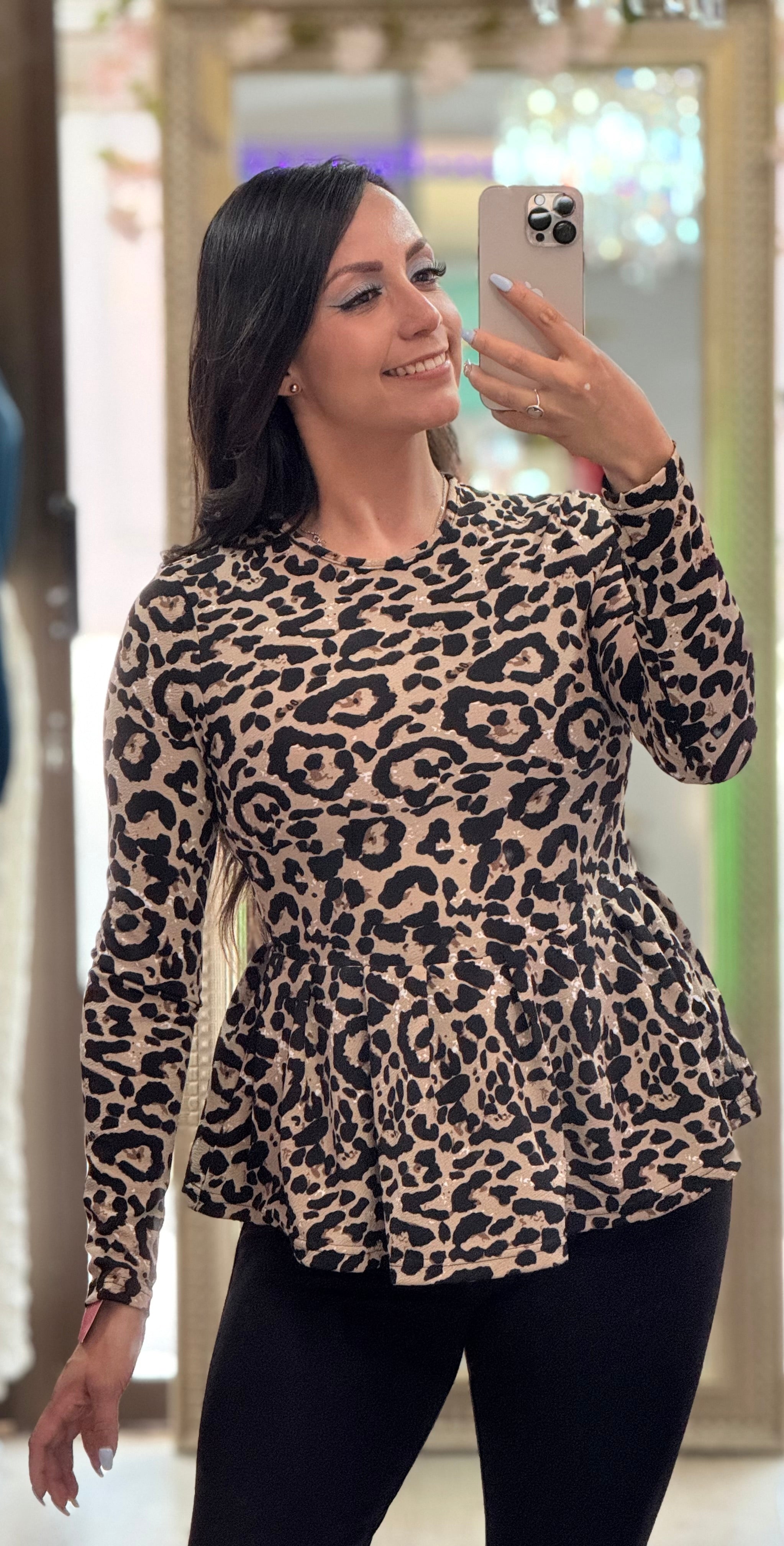 Blusa manga larga animal print