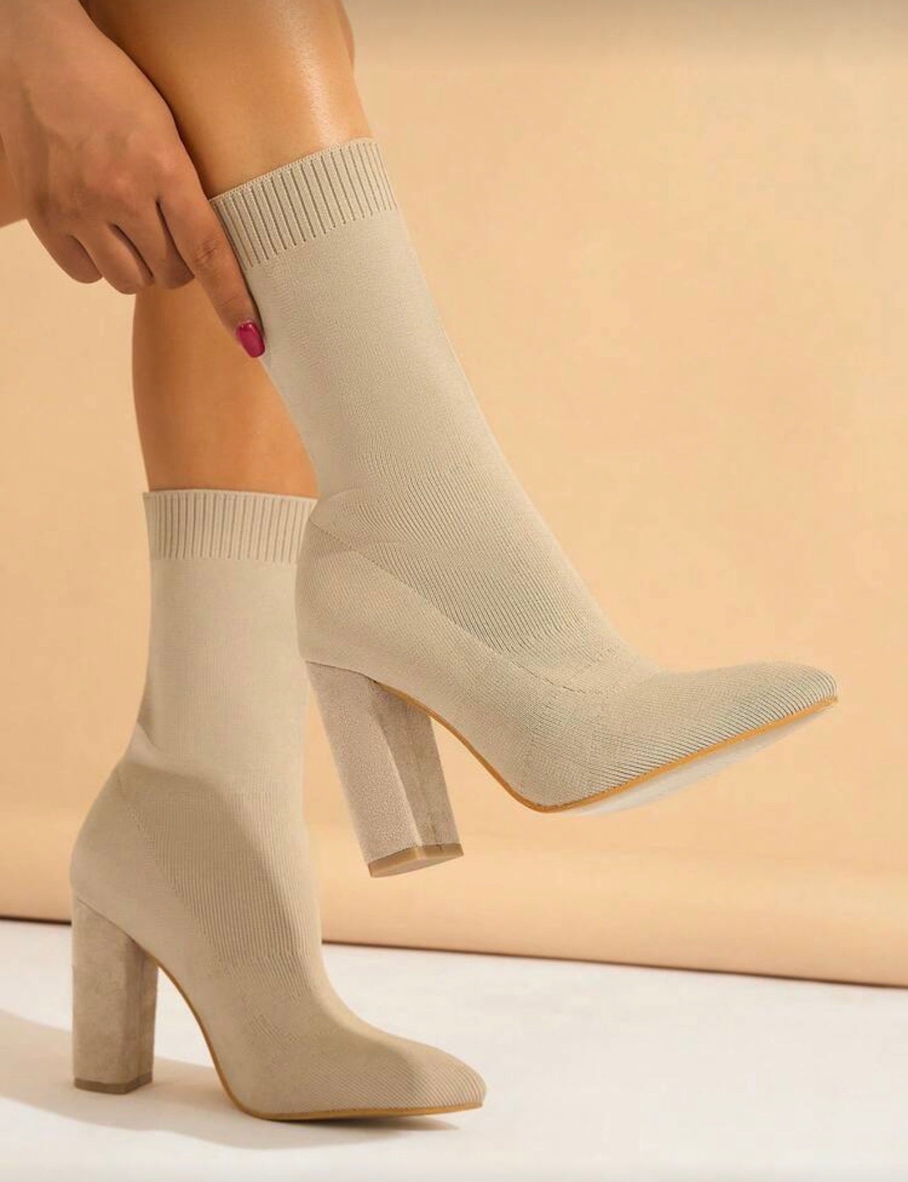 Botines de calcetín de tacón alto 302