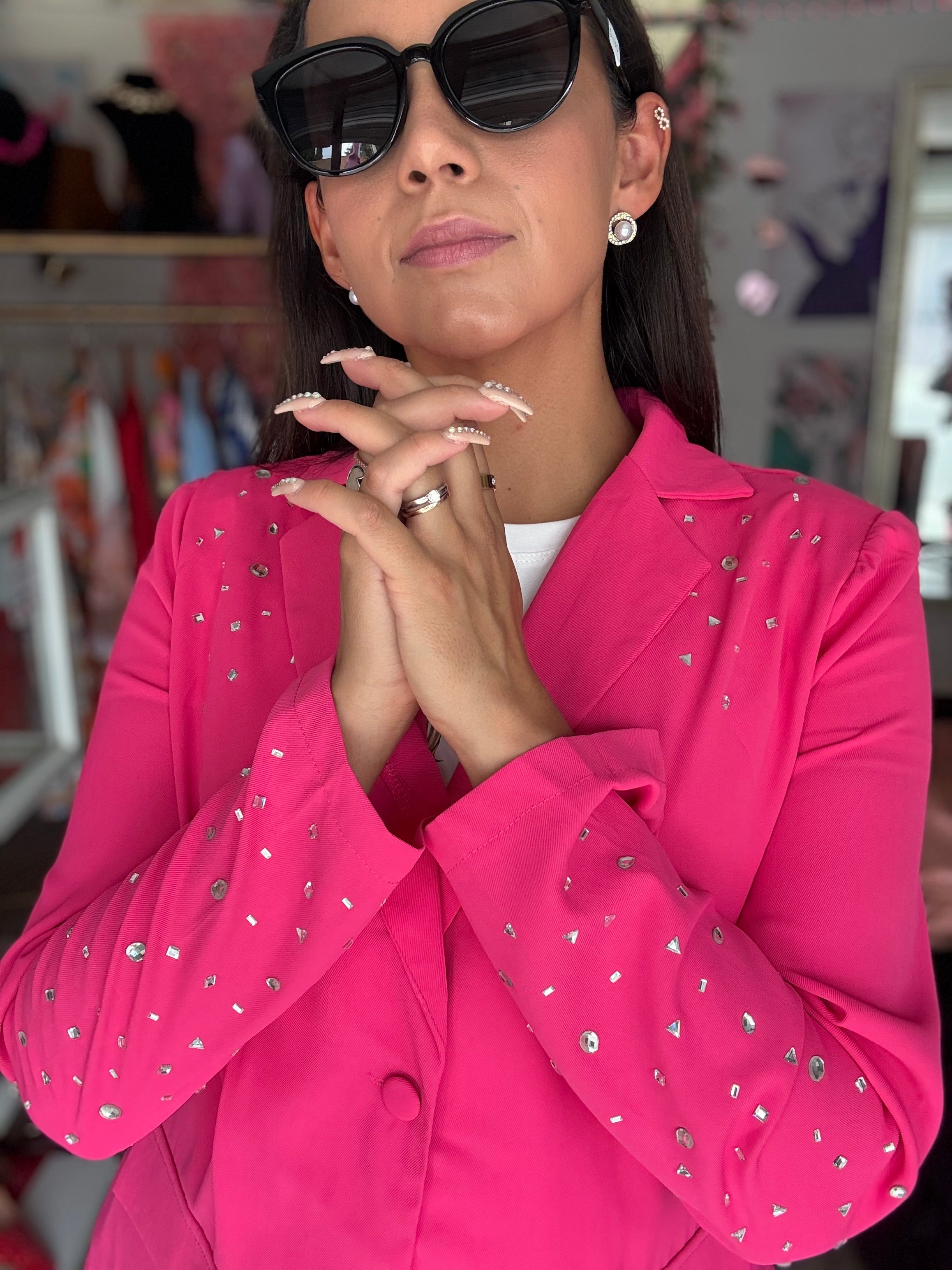 Blazer corto estampado