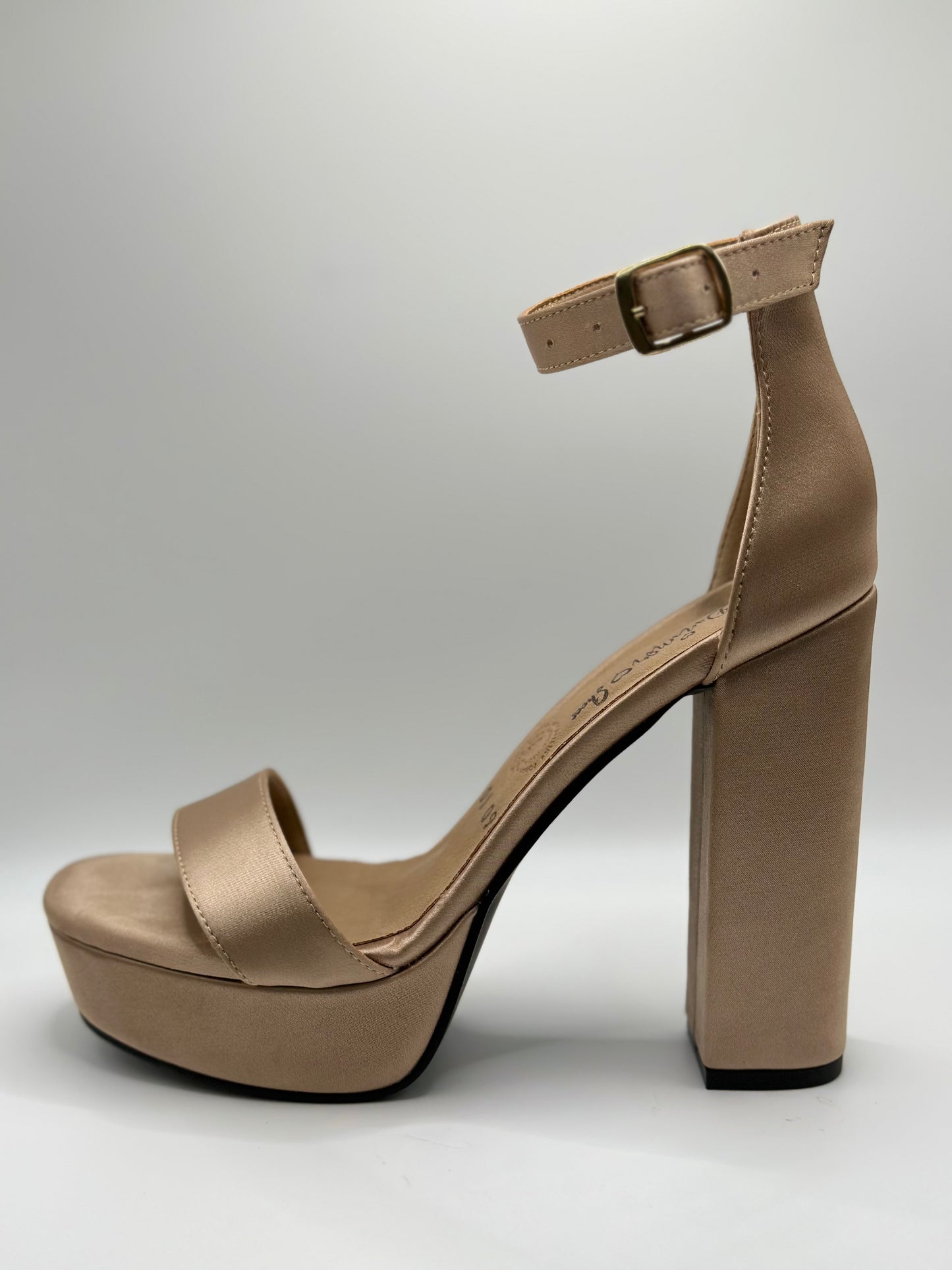 Zapatillas alta con plataforma Satín