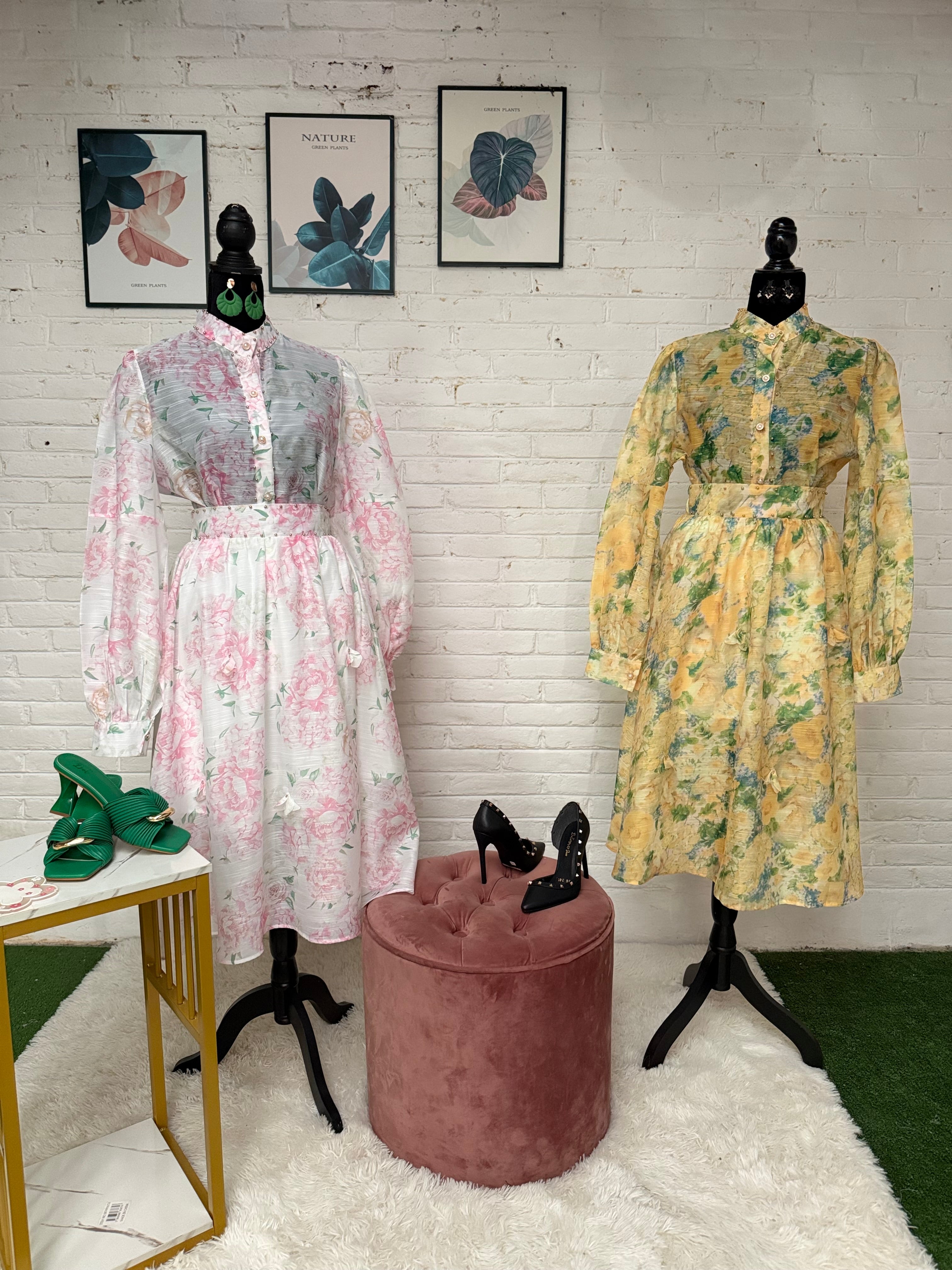 Conjunto floral blusa con falda