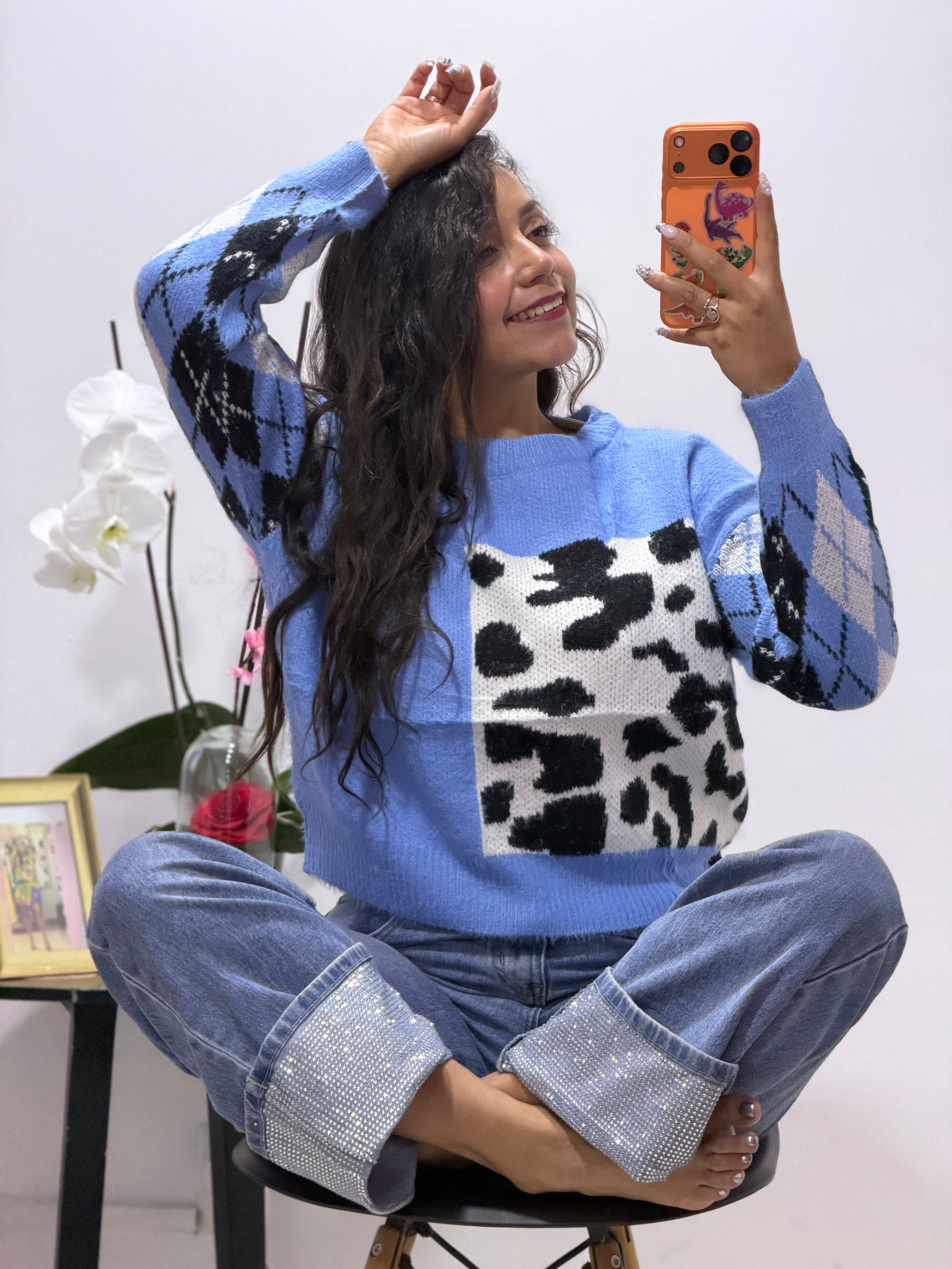 Suéter con animal print