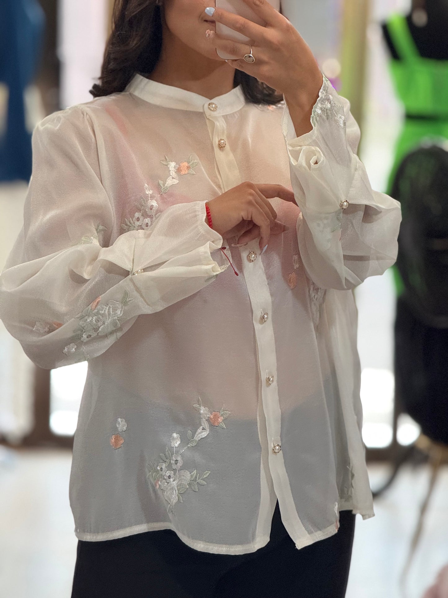Blusa mujer elegante bordada