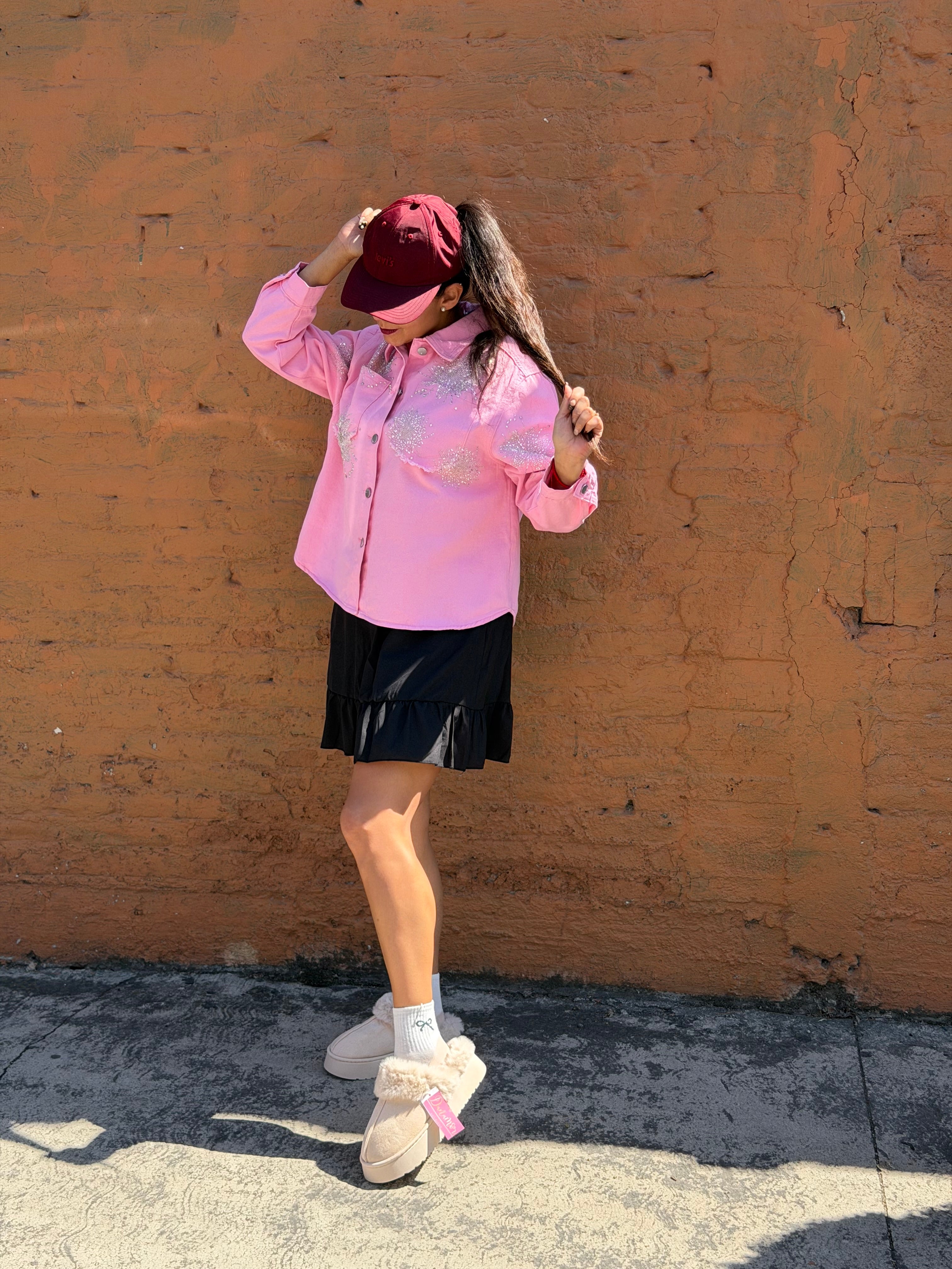 Falda negra con holan