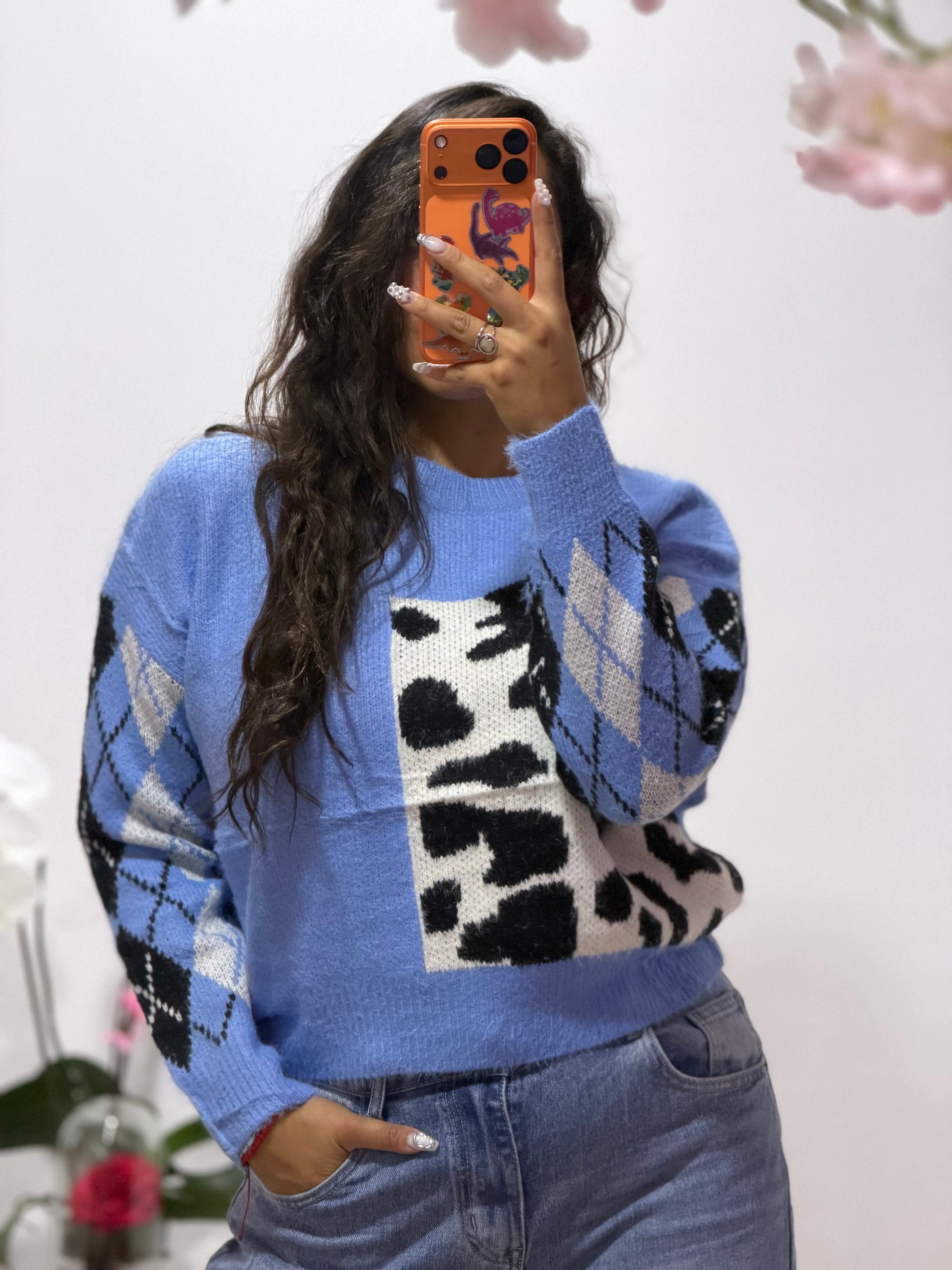 Suéter con animal print