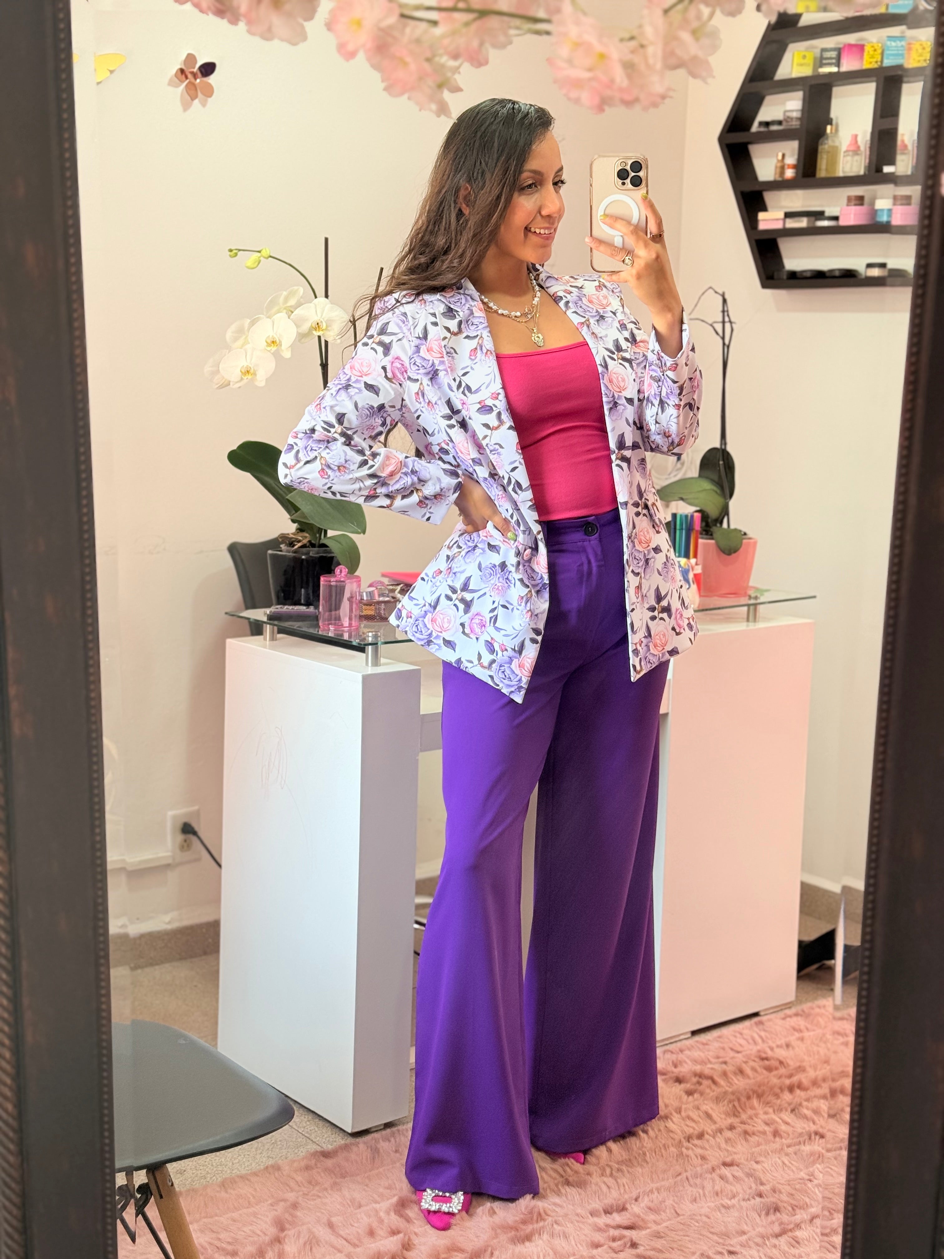 Blazer rosas moradas