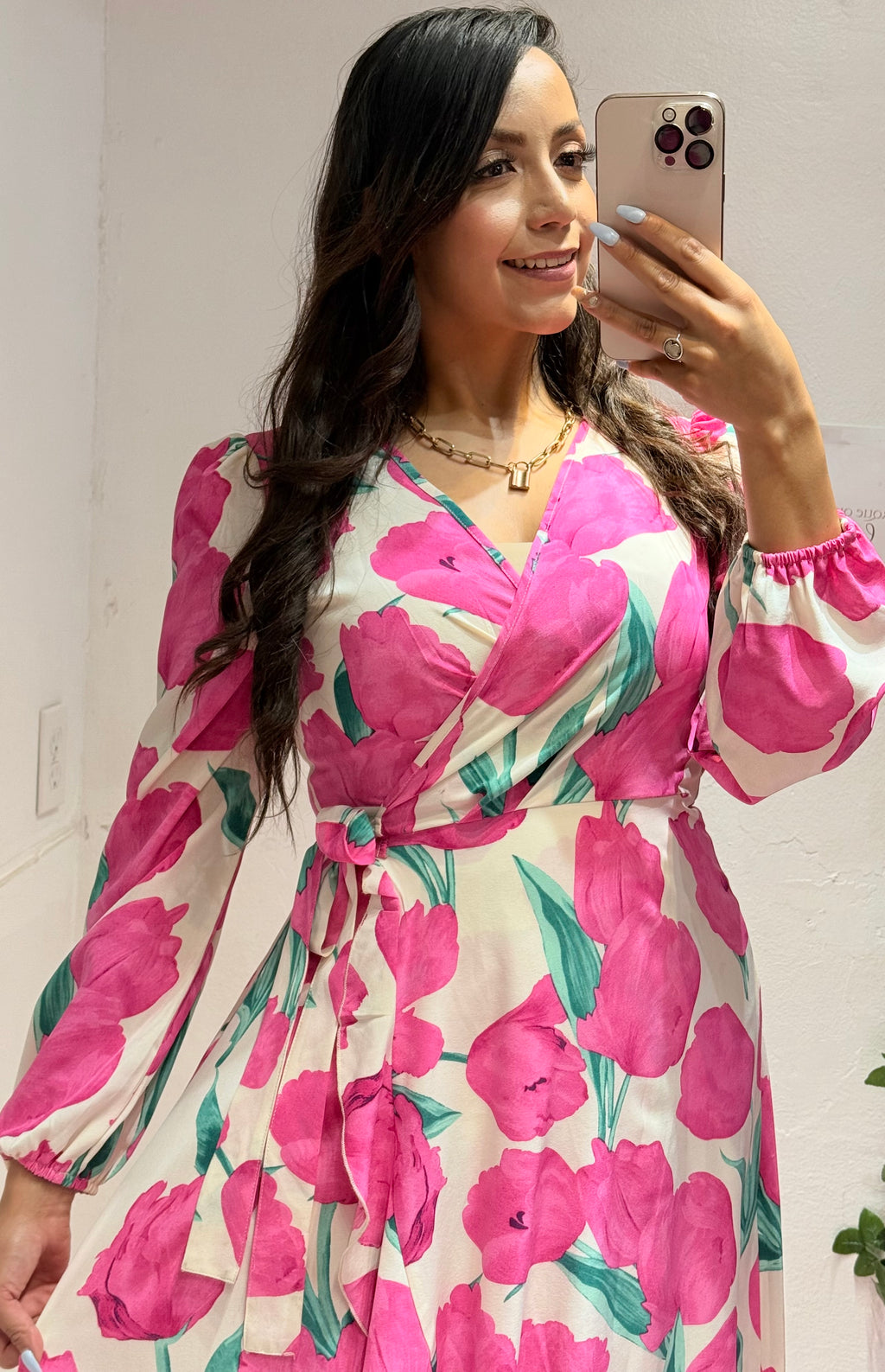 Clasi Vestido largo cruzado con estampado floral para mujer