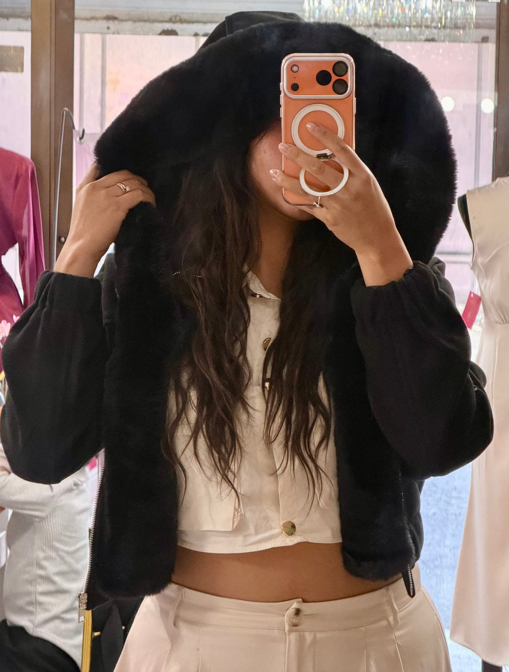 Chamarras cortas con peluche