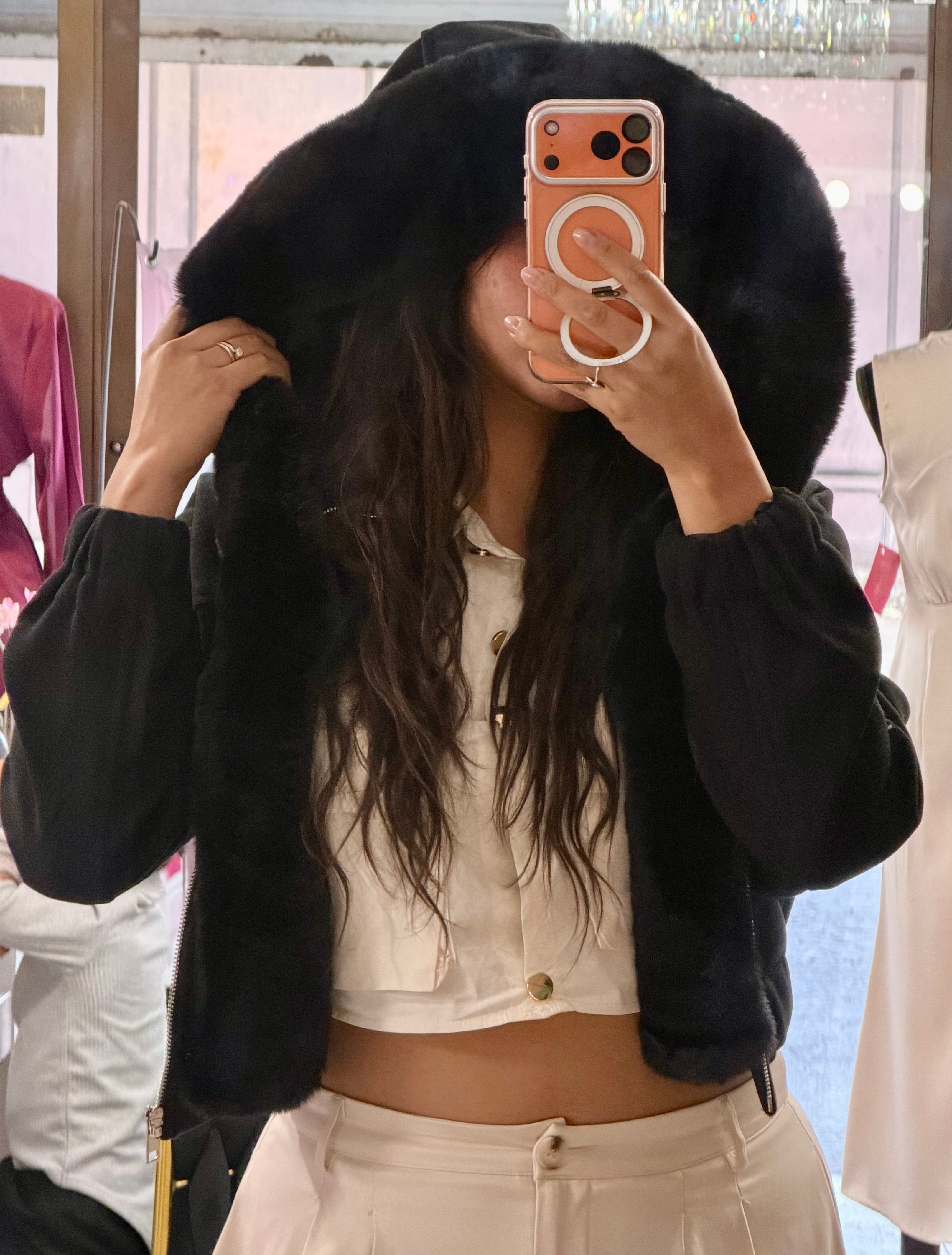 Chamarras cortas con peluche