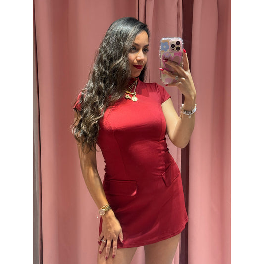 Vestido vino corto