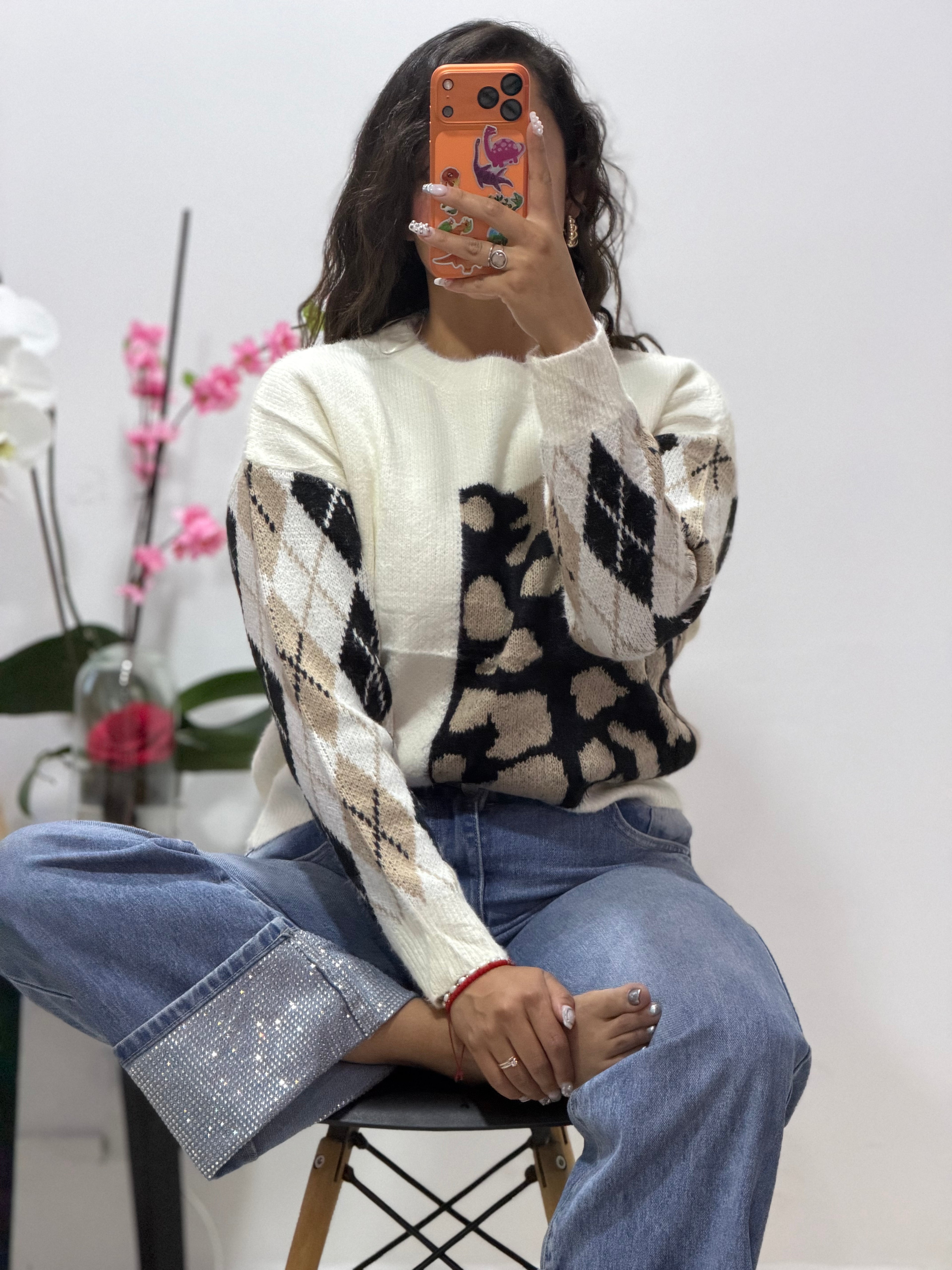 Suéter con animal print