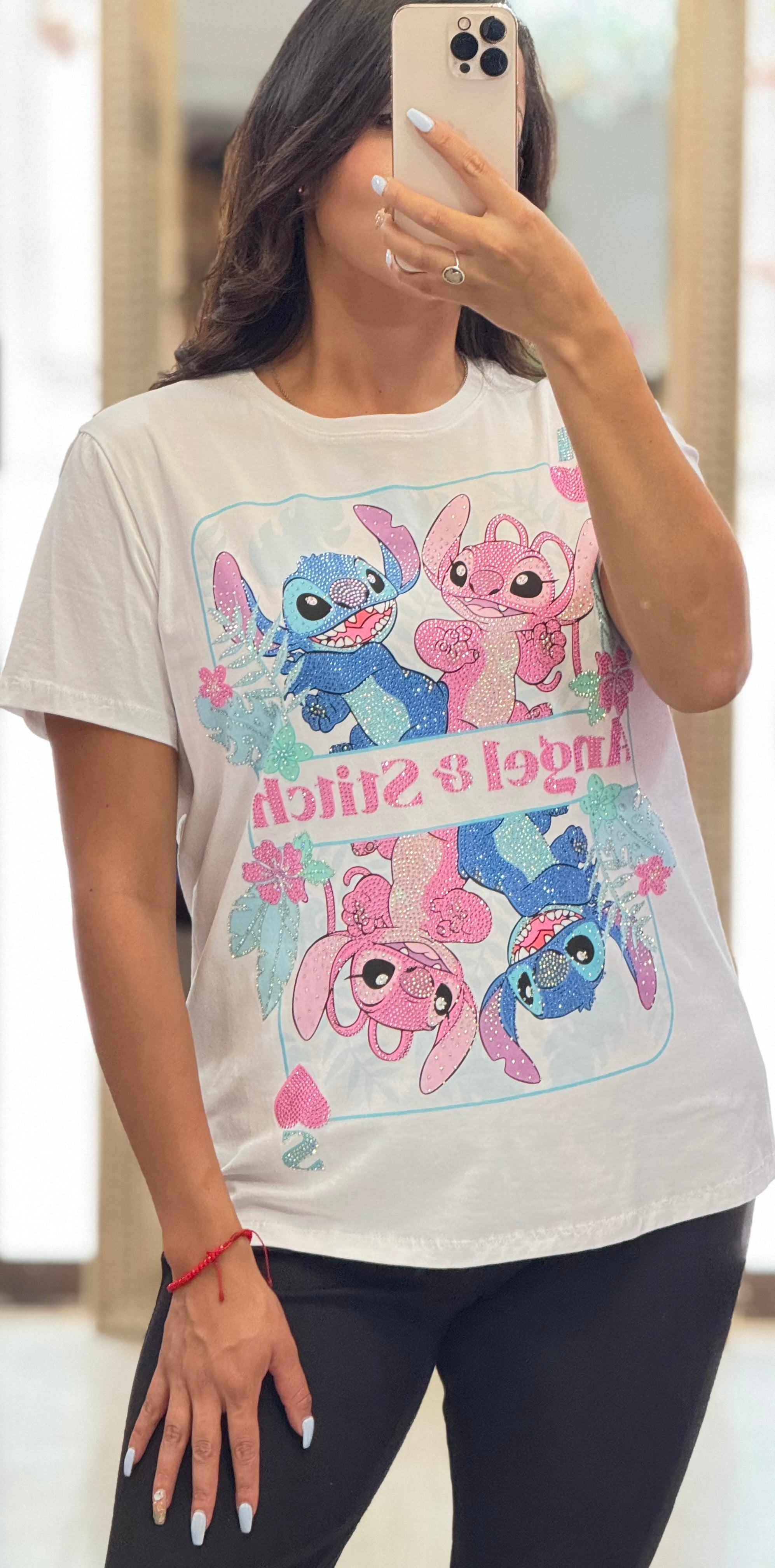 Playera con brillitos de Stitch