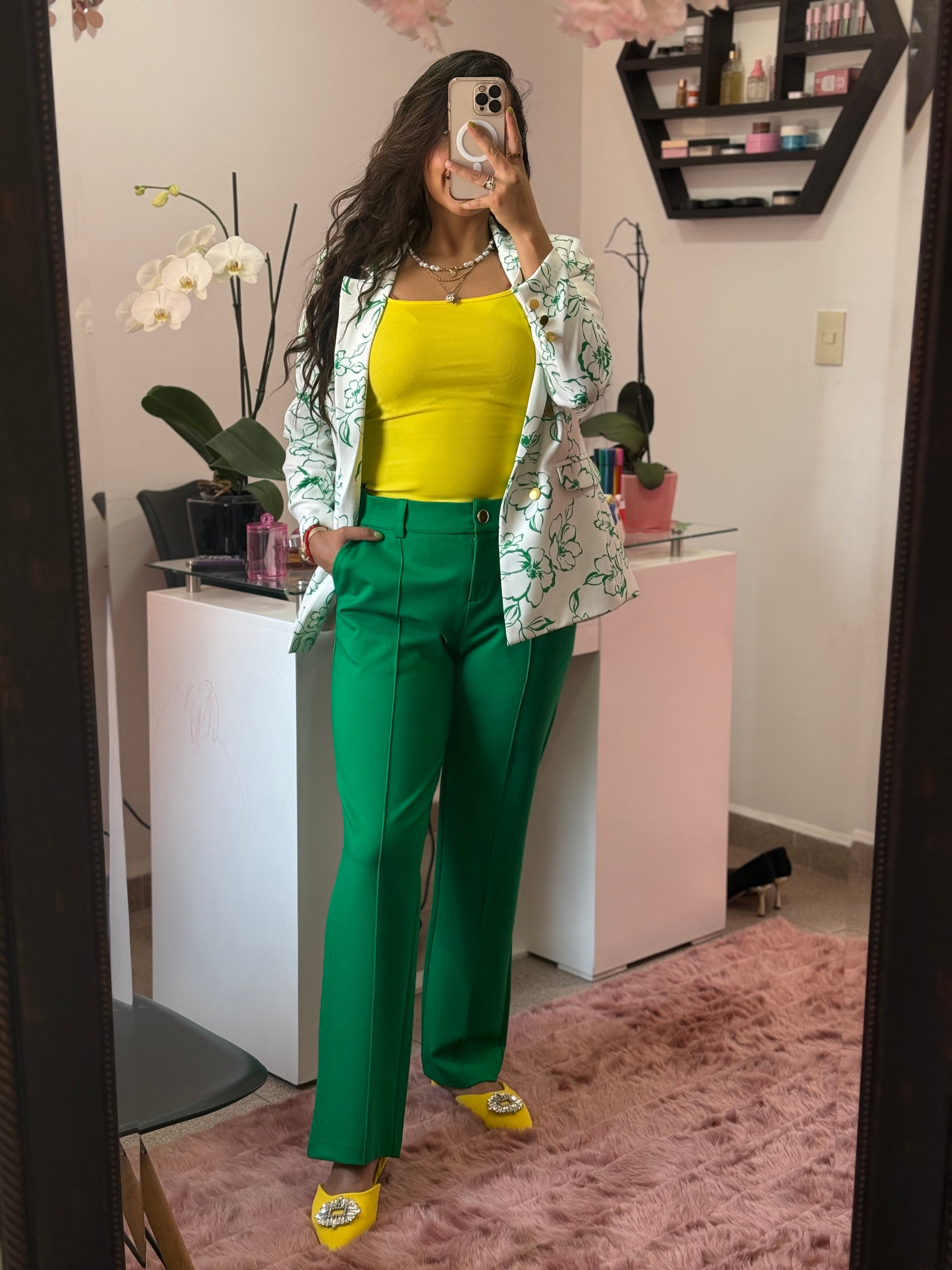 Blazer flores verdes