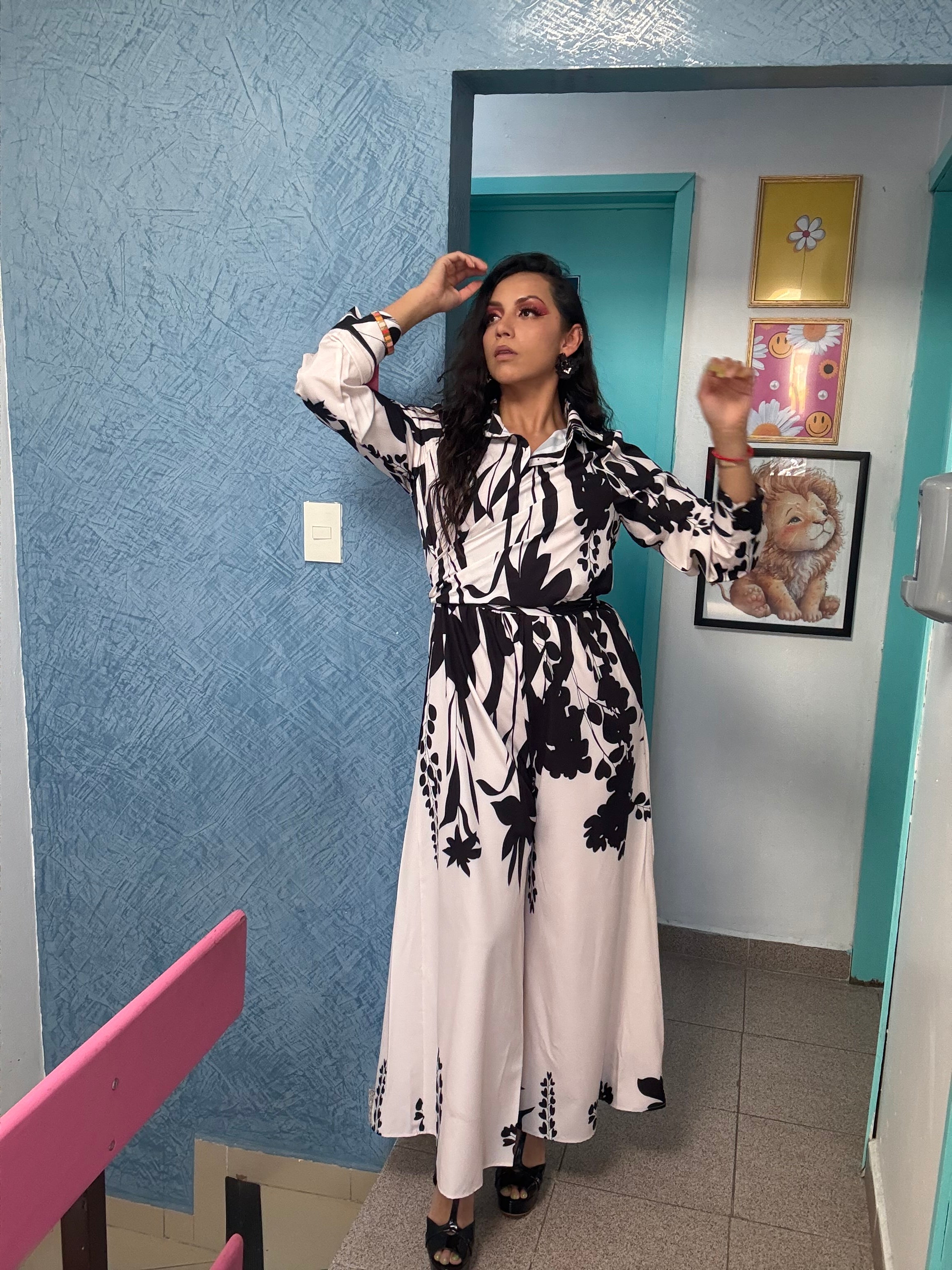 Palazzo cruzado estampado floral