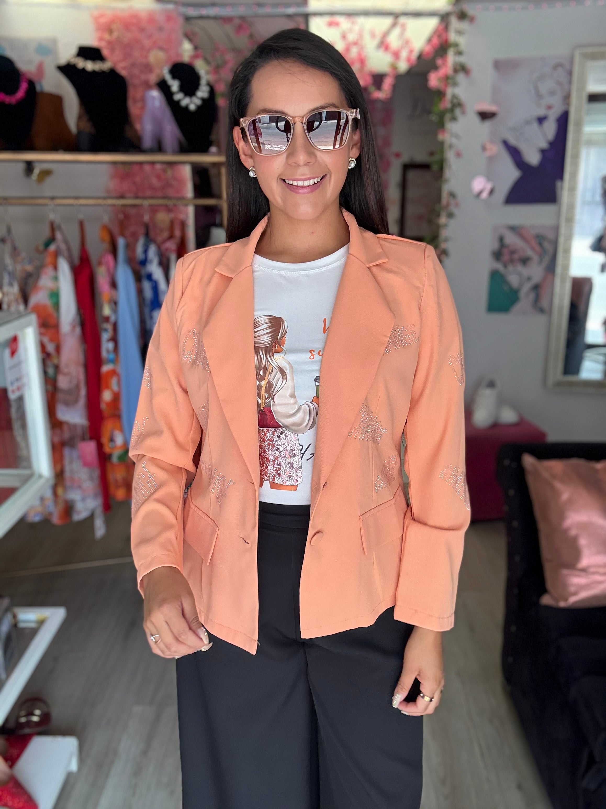 Blazer corto estampado