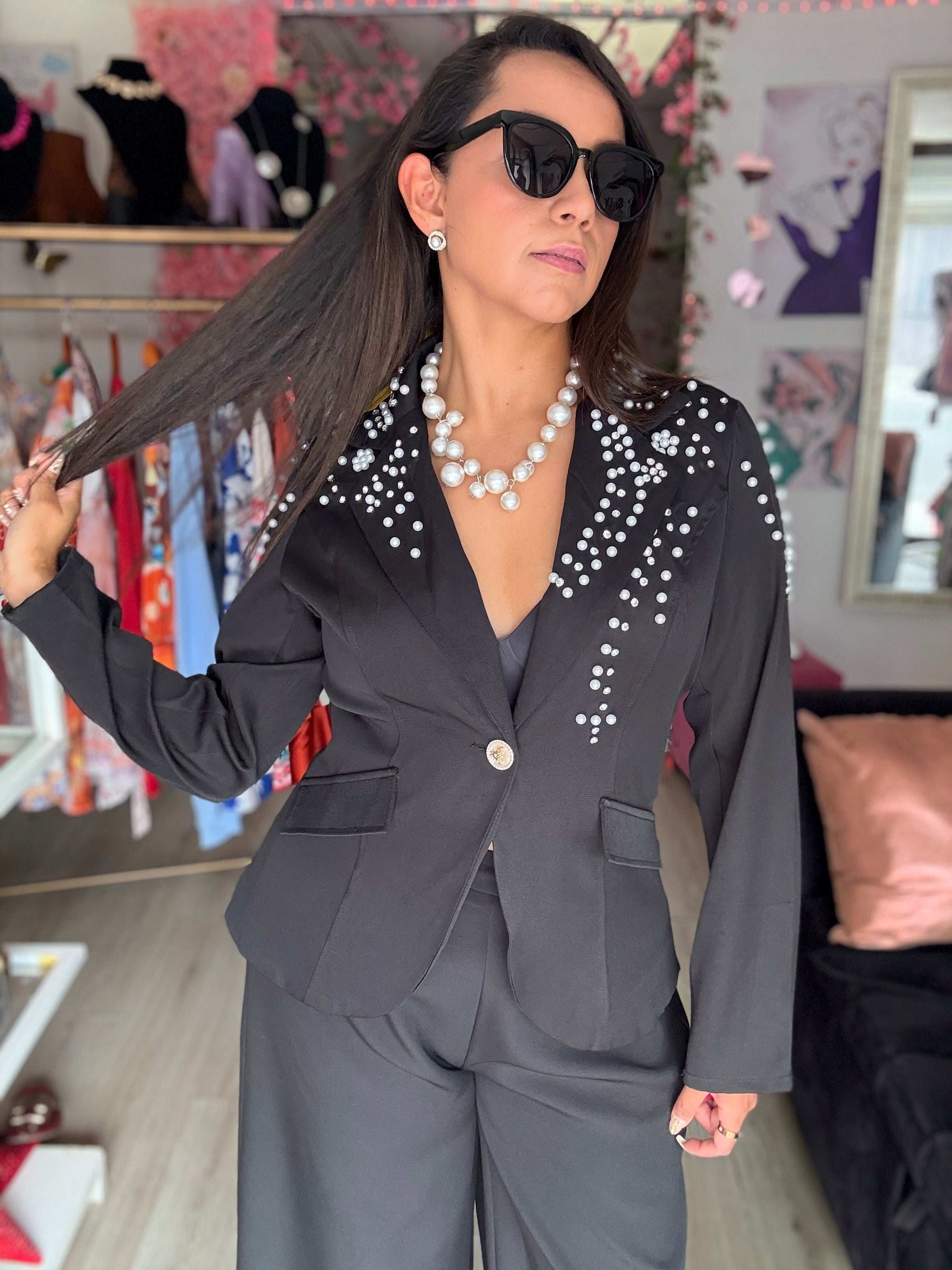 Blazer corto estampado