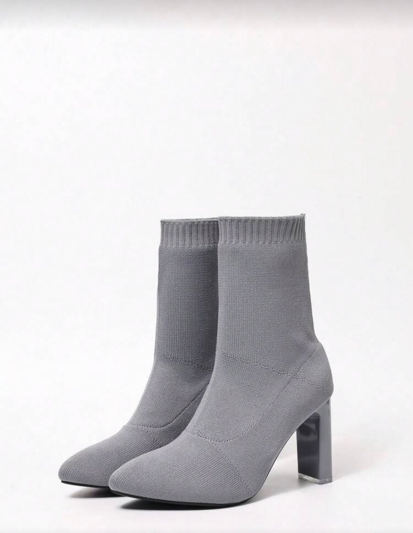 Botines de calcetín tacón alto con transparente 303