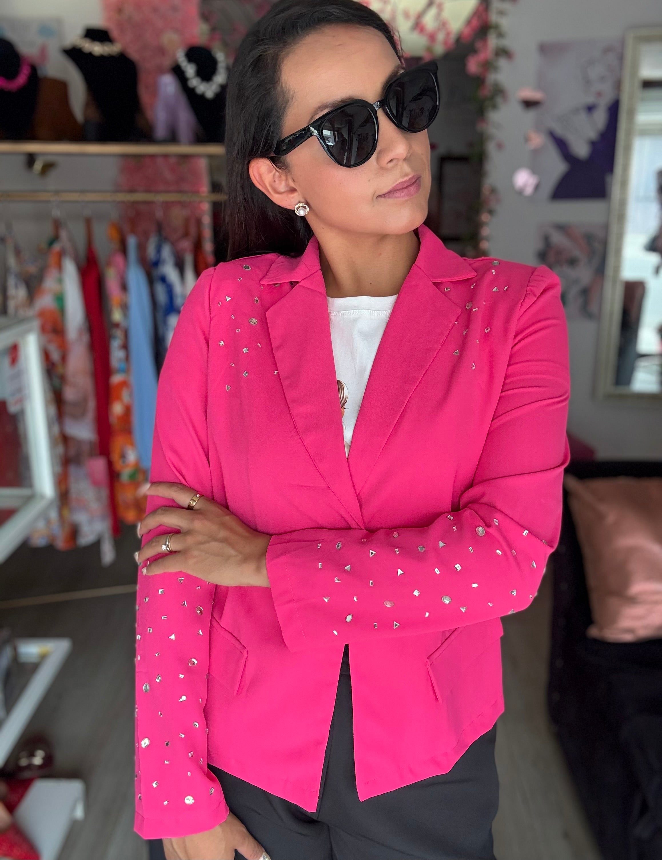 Blazer corto estampado