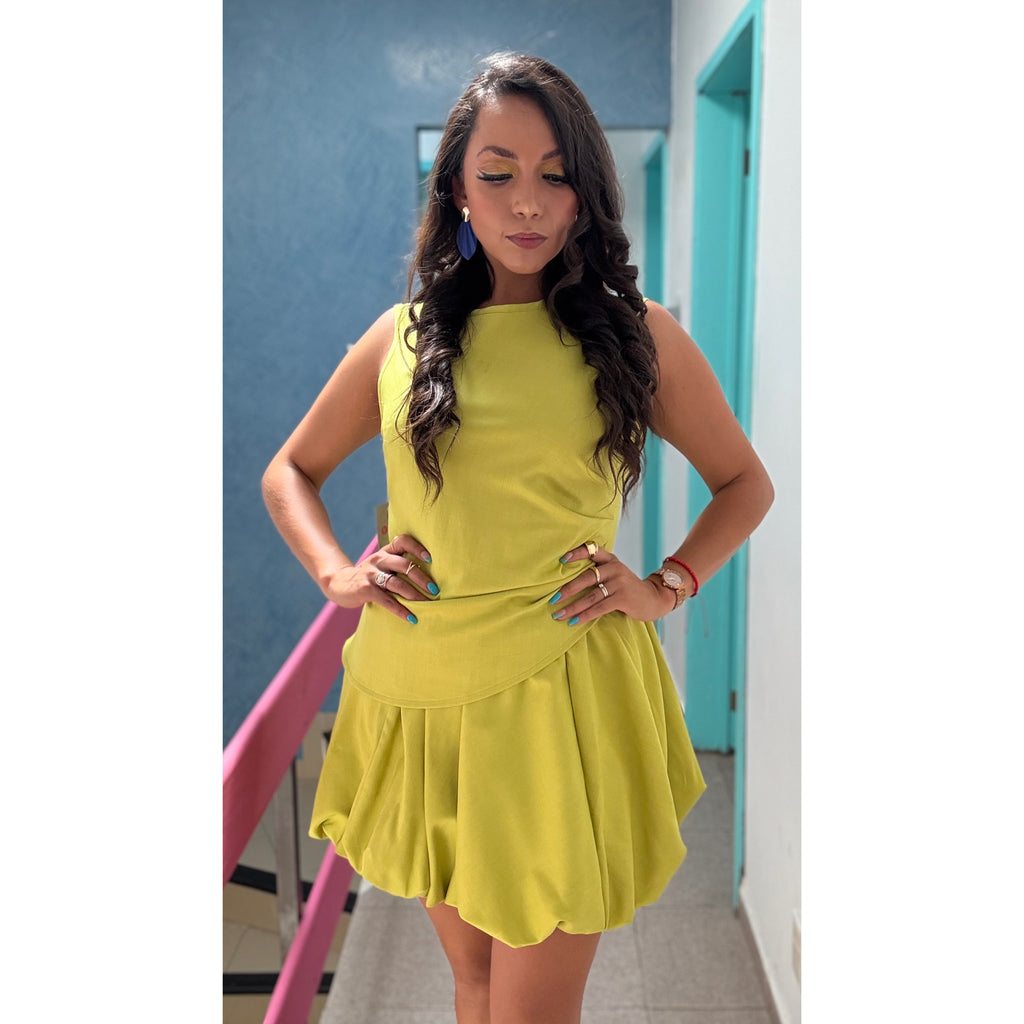 Conjunto falda globo y blusa