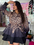Vestido hermoso animal print con vuelo