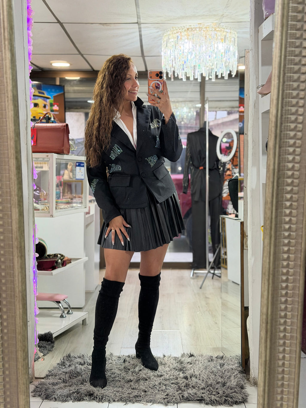 Blazer con aplicaciones en tornasol