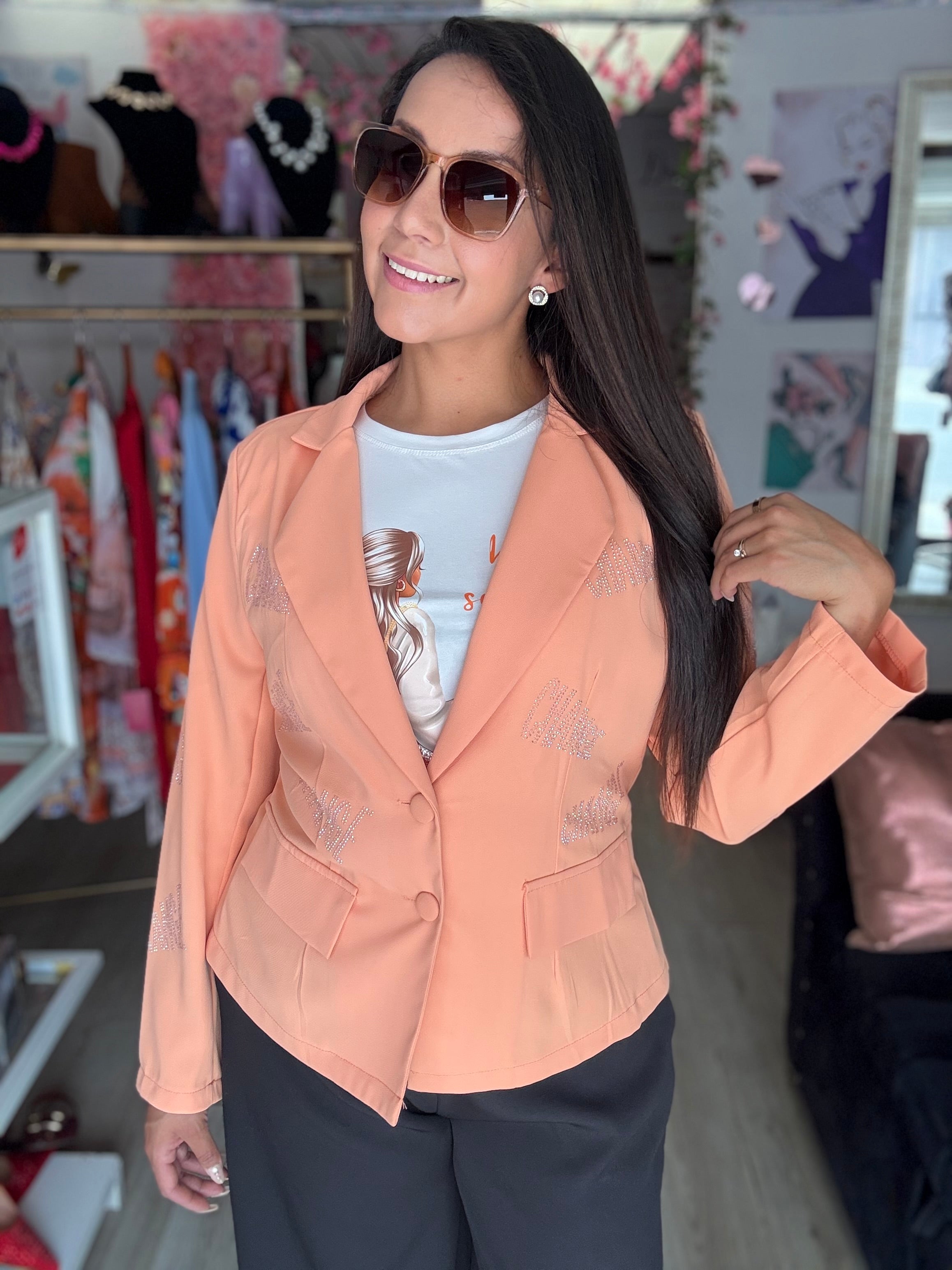 Blazer corto estampado