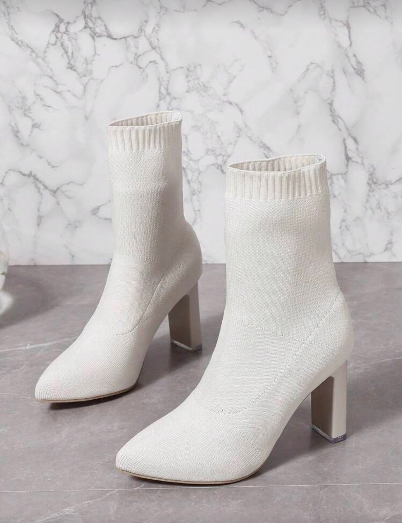Botines de calcetín tacón alto con transparente 303