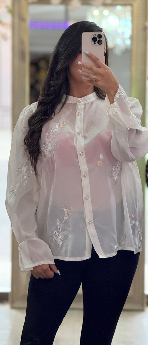 Blusa mujer elegante bordada