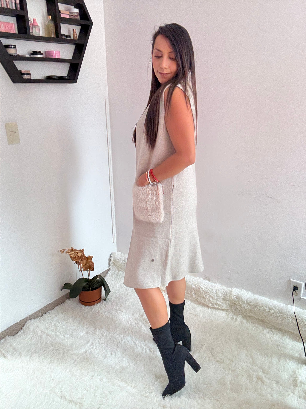 Chaleco con peluche en bolsas