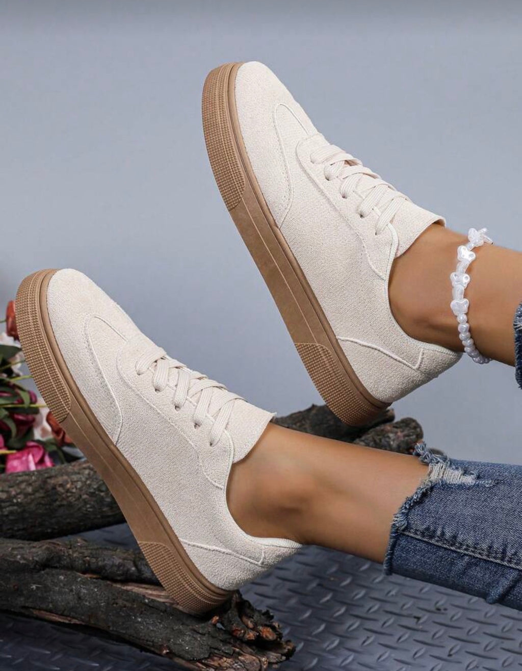 Tenis piel de durazno casual