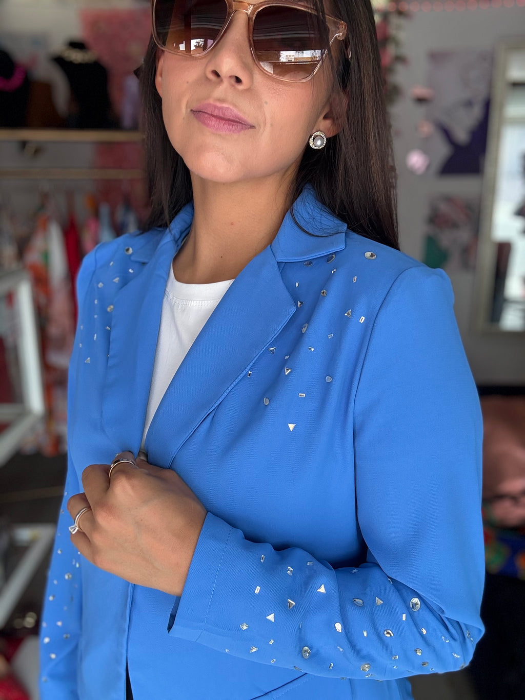 Blazer corto estampado