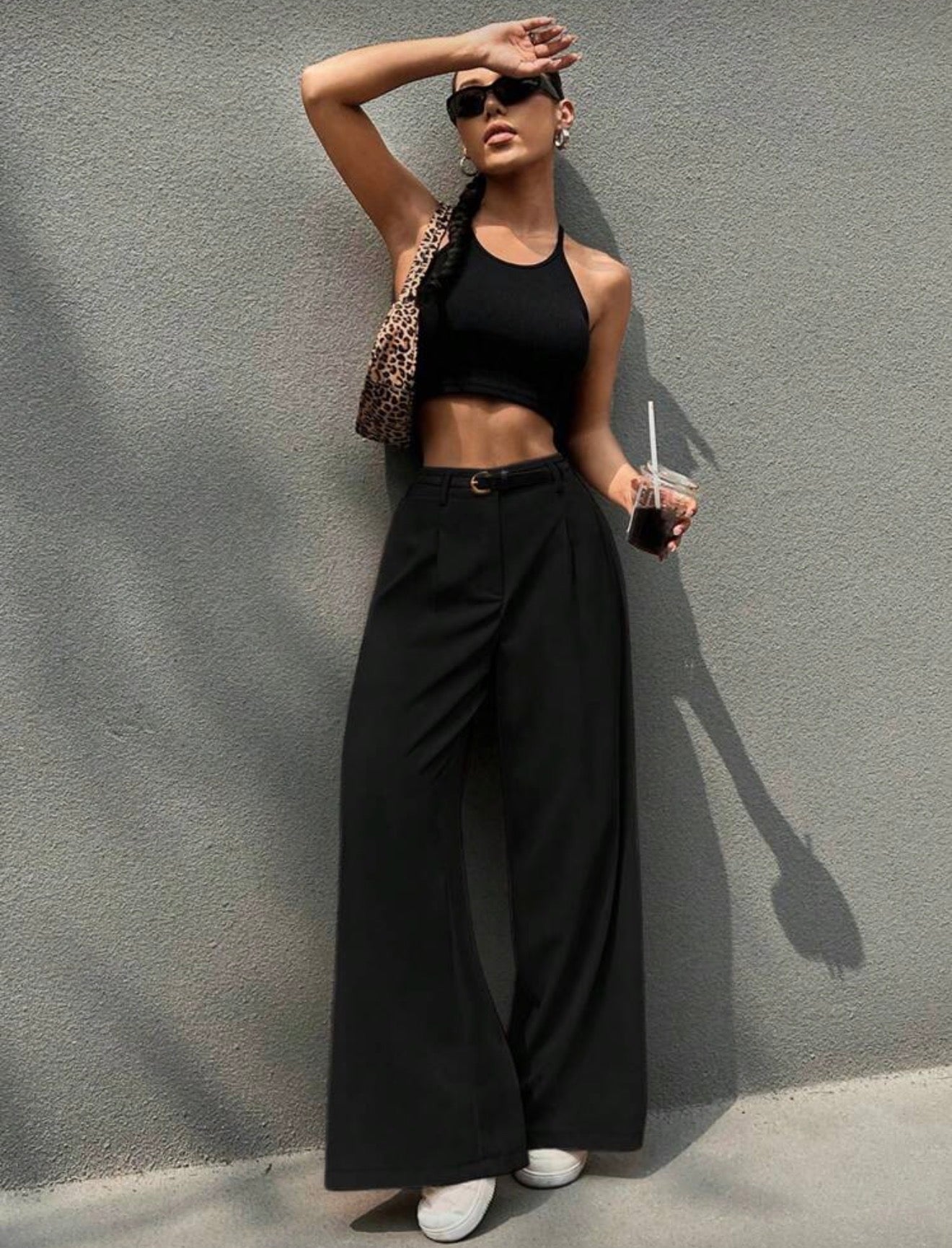 Pantalón ancho tiro alto