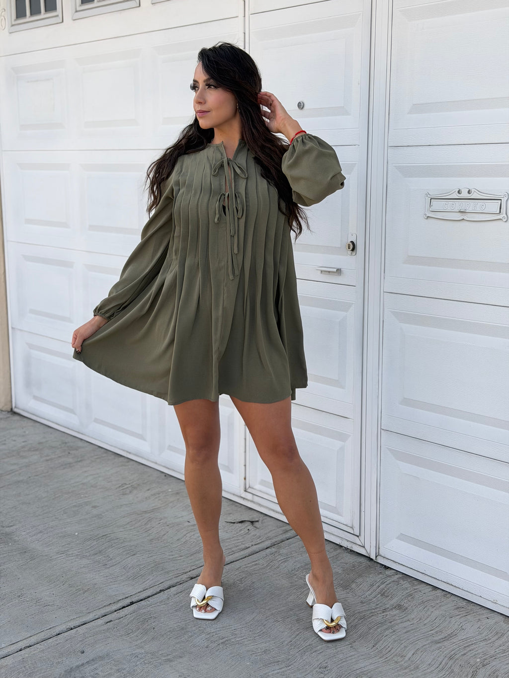 Vestido con pliegues