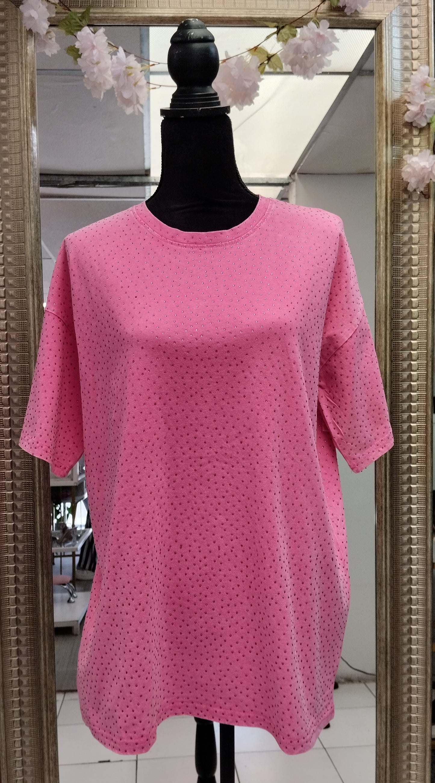 Playera oversize con brillos