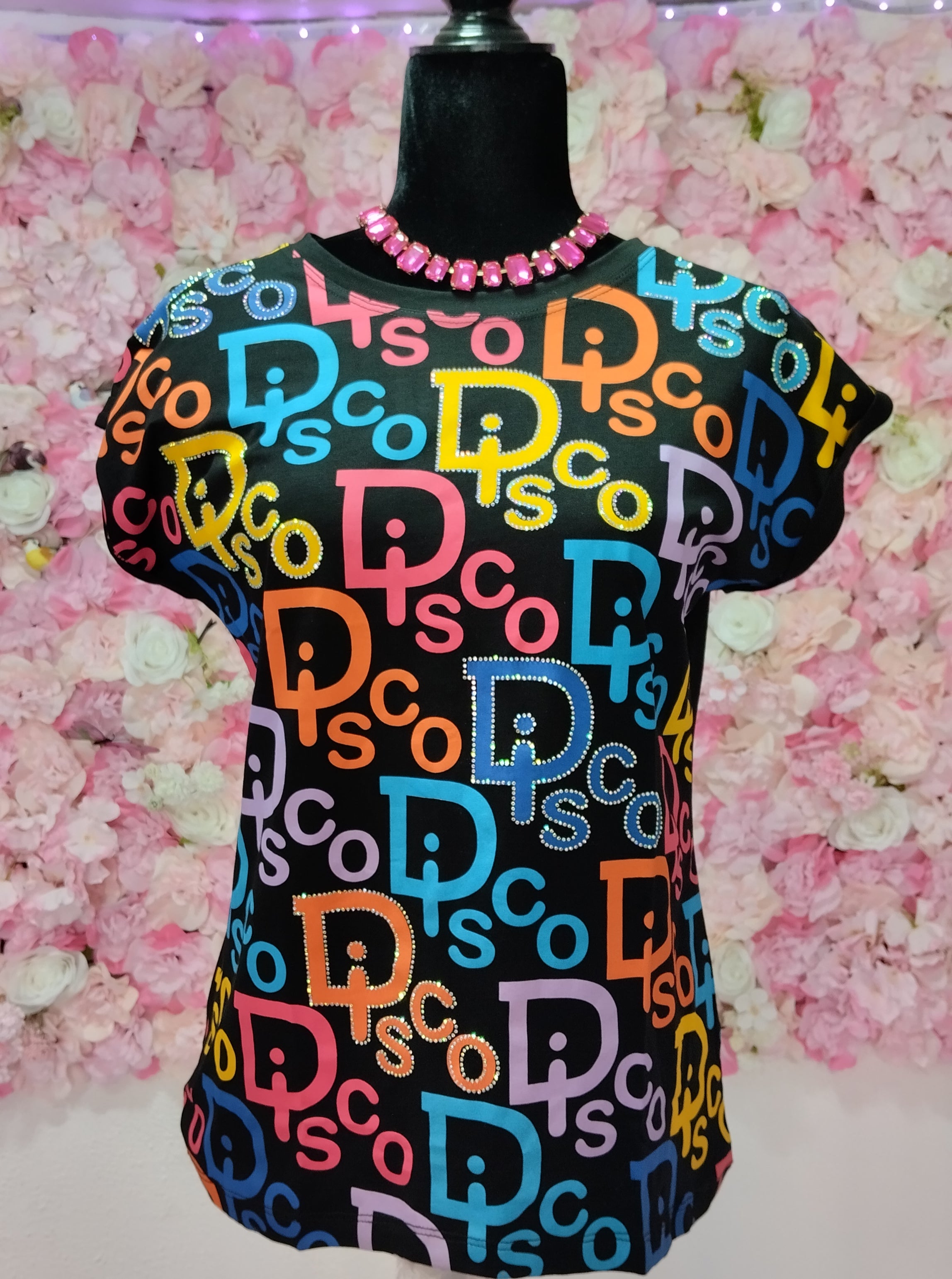 Playera manga corta con estampado de colores