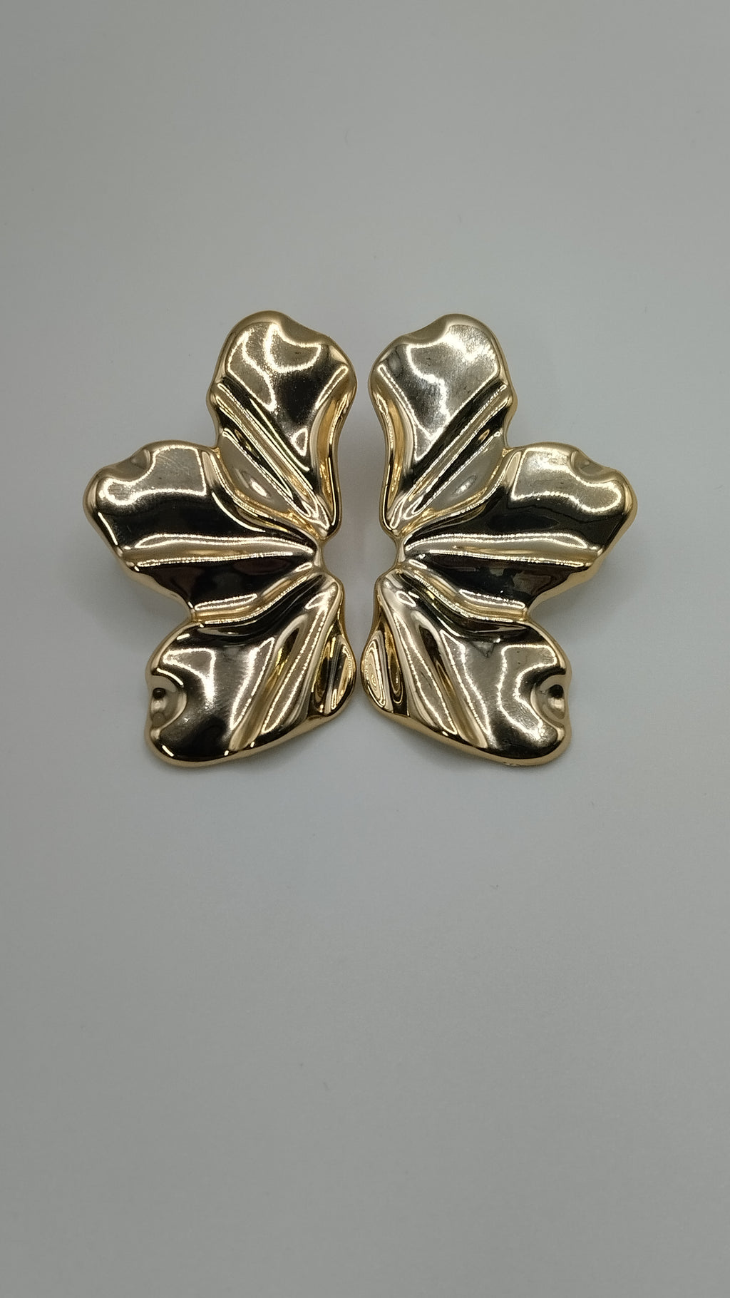 Pendientes elegantes con forma de media flor, pétalo irregular minimalista